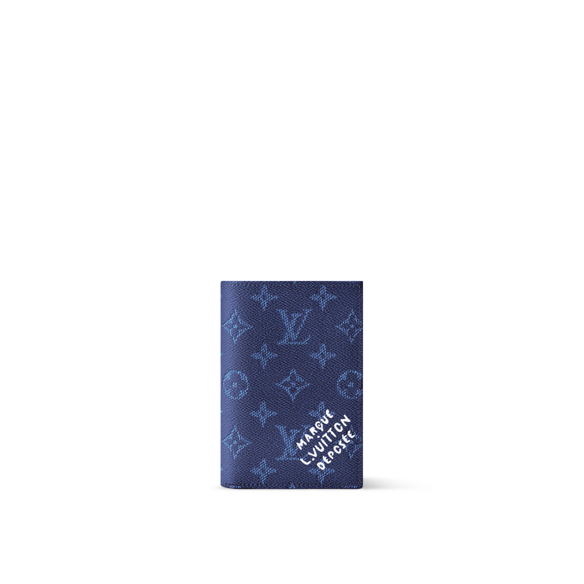 Louis Vuitton Passport Cover Monogram Heritage Men - Travel M26833 Blue