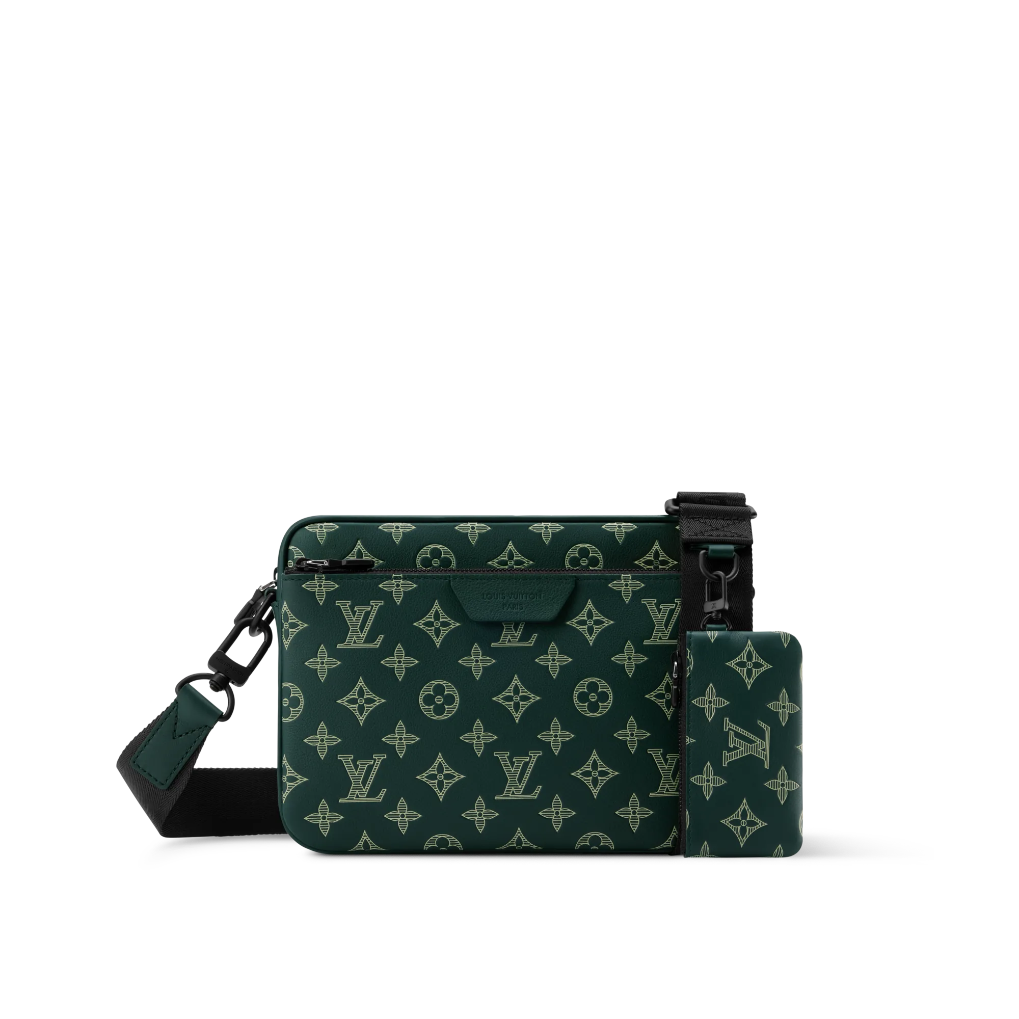 Louis Vuitton Trio Messenger Monogram Shadow Bags and Wallets - Men's Bags M27154 Green
