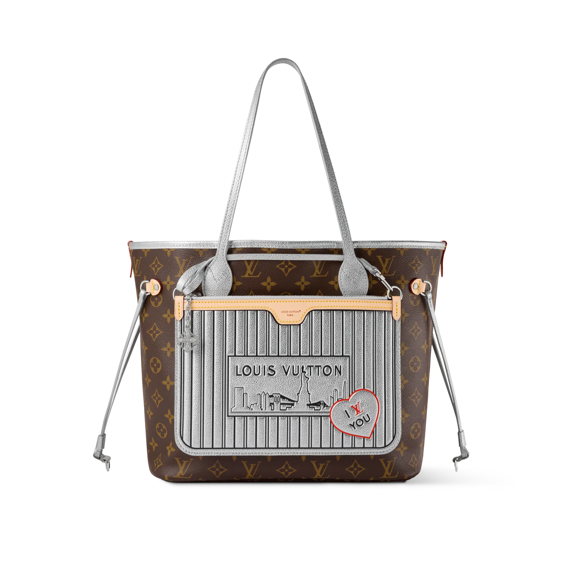 Louis Vuitton 57th Street NYC Neverfull Inside Out MM Coated Canvas - Women's Bags M27325 Silver