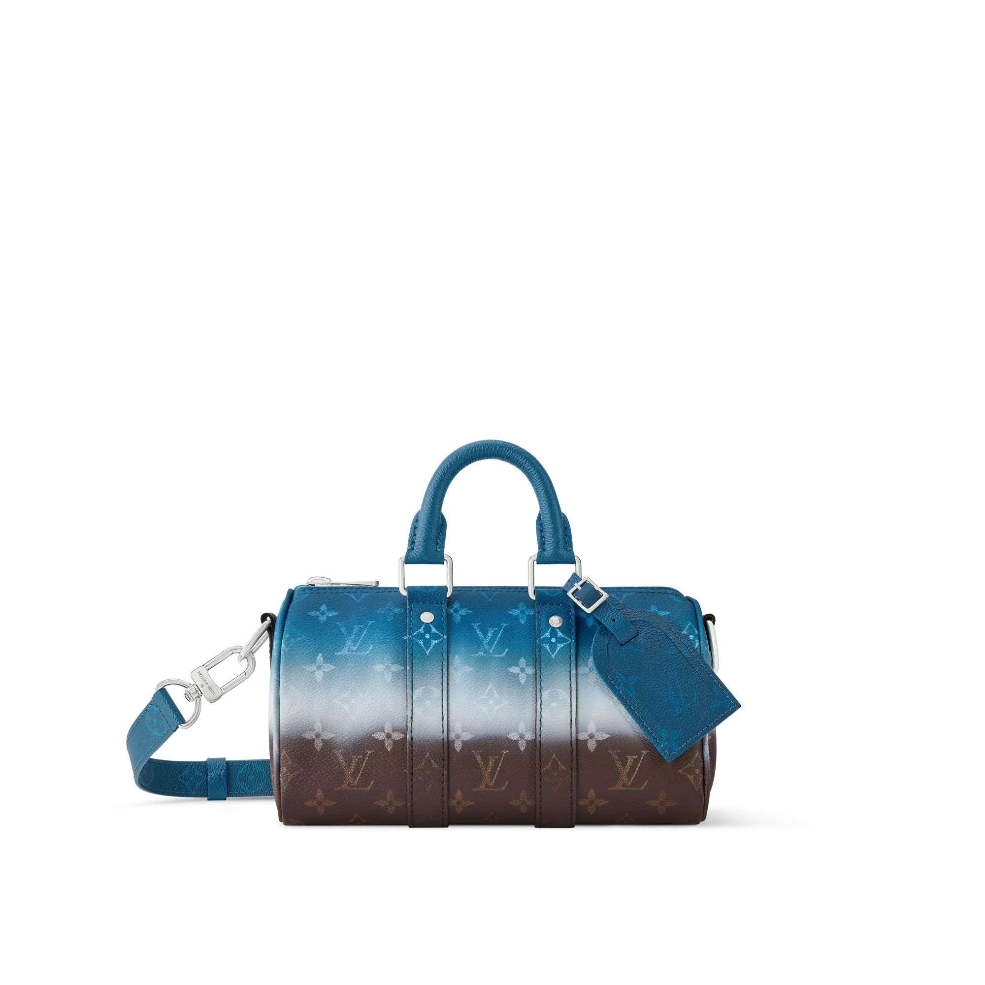 Louis Vuitton Keepall Bandouliere 25 Coated Canvas Men's Bag M28026 Blue