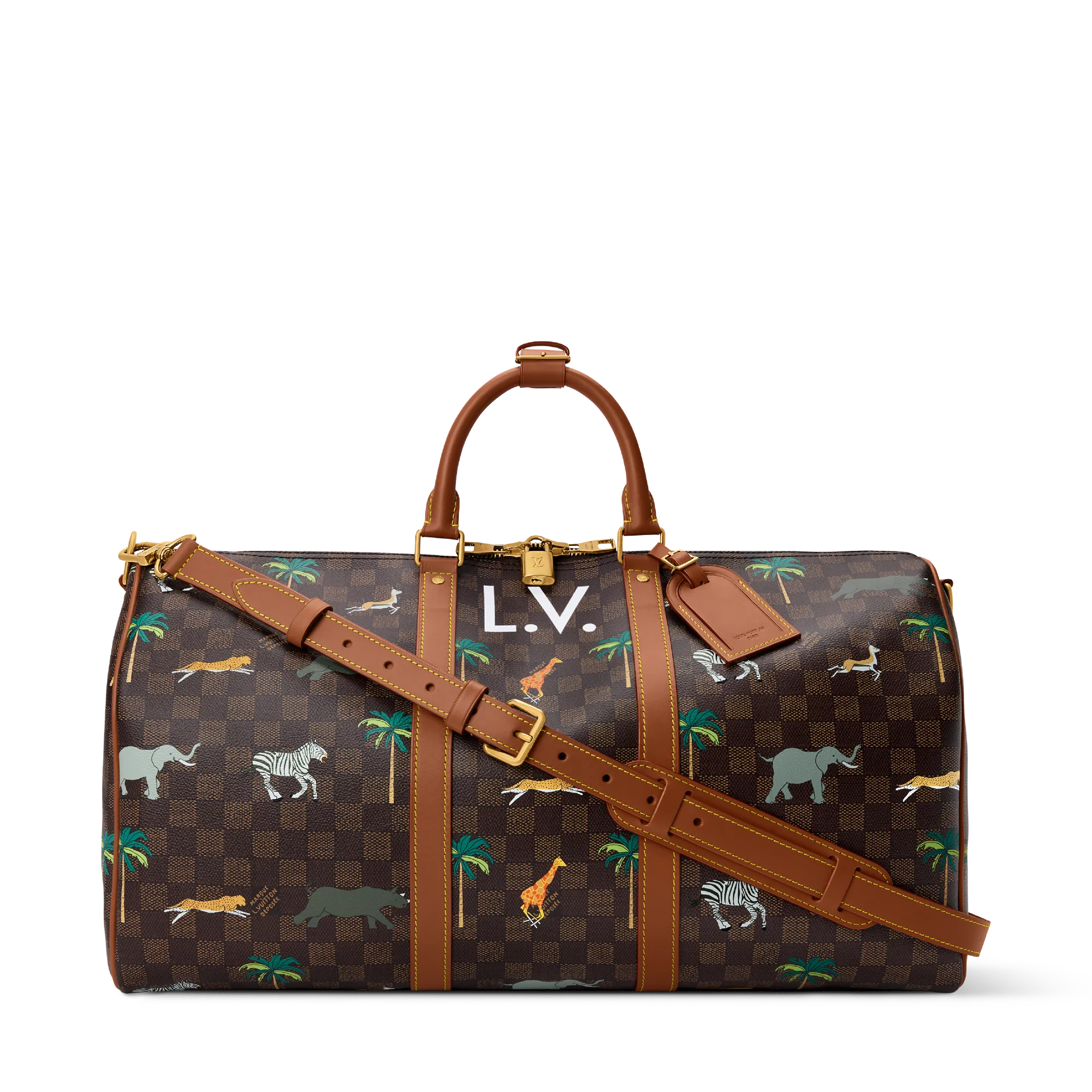 Louis Vuitton LV x The Darjeeling Limited Keepall 50 Damier Men's Bag M28166 Brown Louis Vuitton LV x The Darjeeling Limited Keepall 50 Damier Men's Bag M28166 Brown