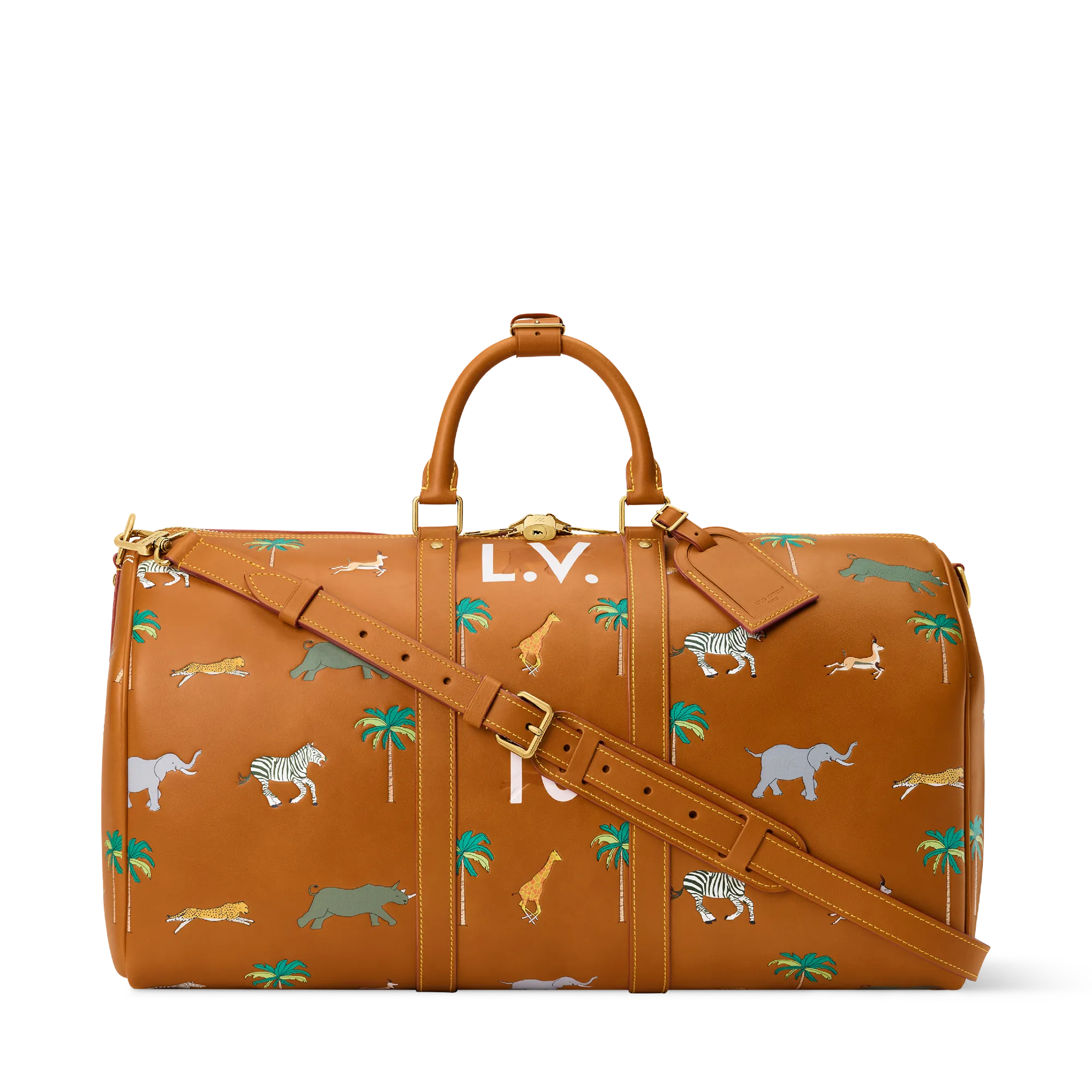 Louis Vuitton LV x The Darjeeling Limited Keepall 50 Calf Leather Men's Bag M28167 Brown Louis Vuitton LV x The Darjeeling Limited Keepall 50 Calf Leather Men's Bag M28167 Brown