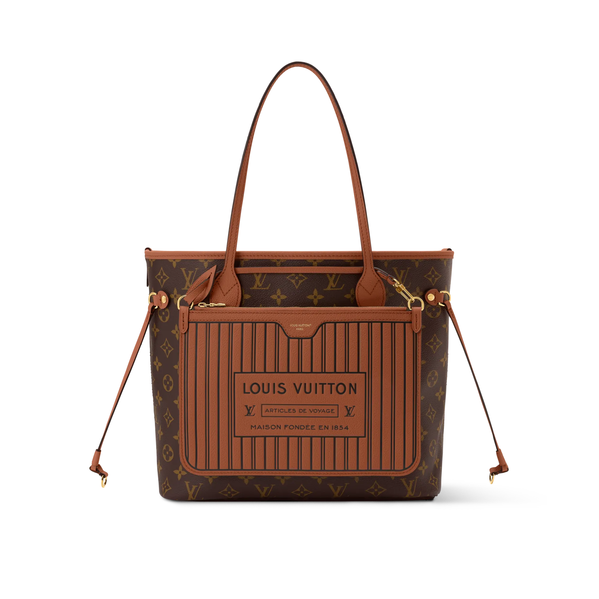 Louis Vuitton Neverfull Inside Out MM Cowhide Women - Handbags M28352 Brown