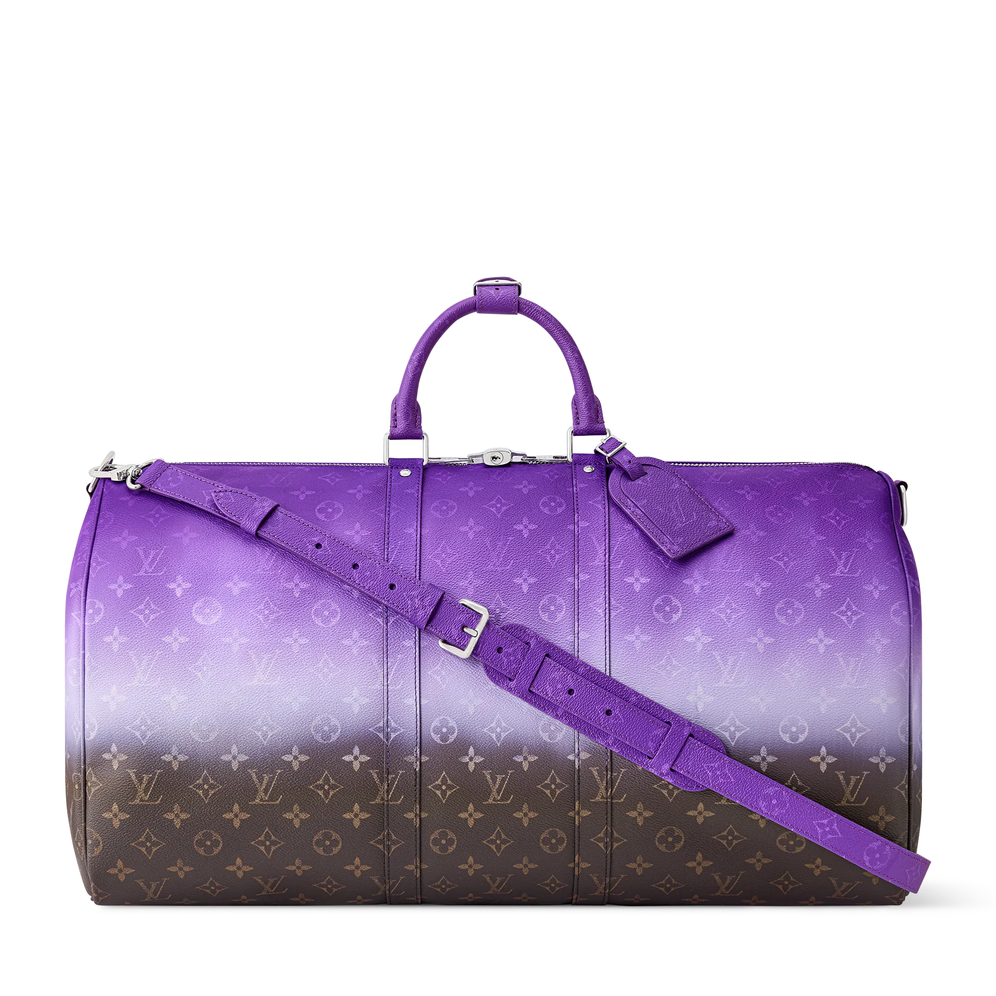 Louis Vuitton Keepall Bandouliere 55 Coated Canvas Men - Travel M28357 Violet Louis Vuitton Keepall Bandouliere 55 Coated Canvas Men - Travel M28357 Violet