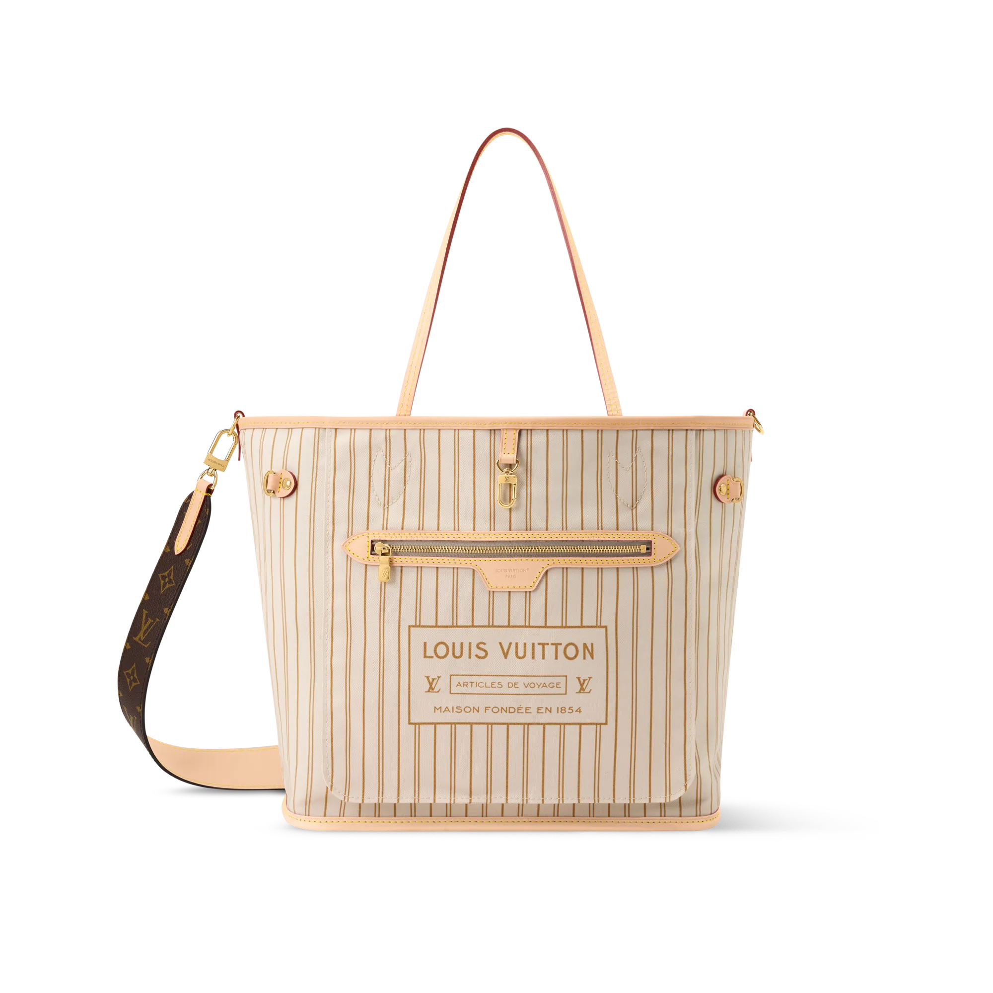 Louis Vuitton Neverfull Bandouliere Inside Out MM Monogram Women - Handbags M28407 Beige
