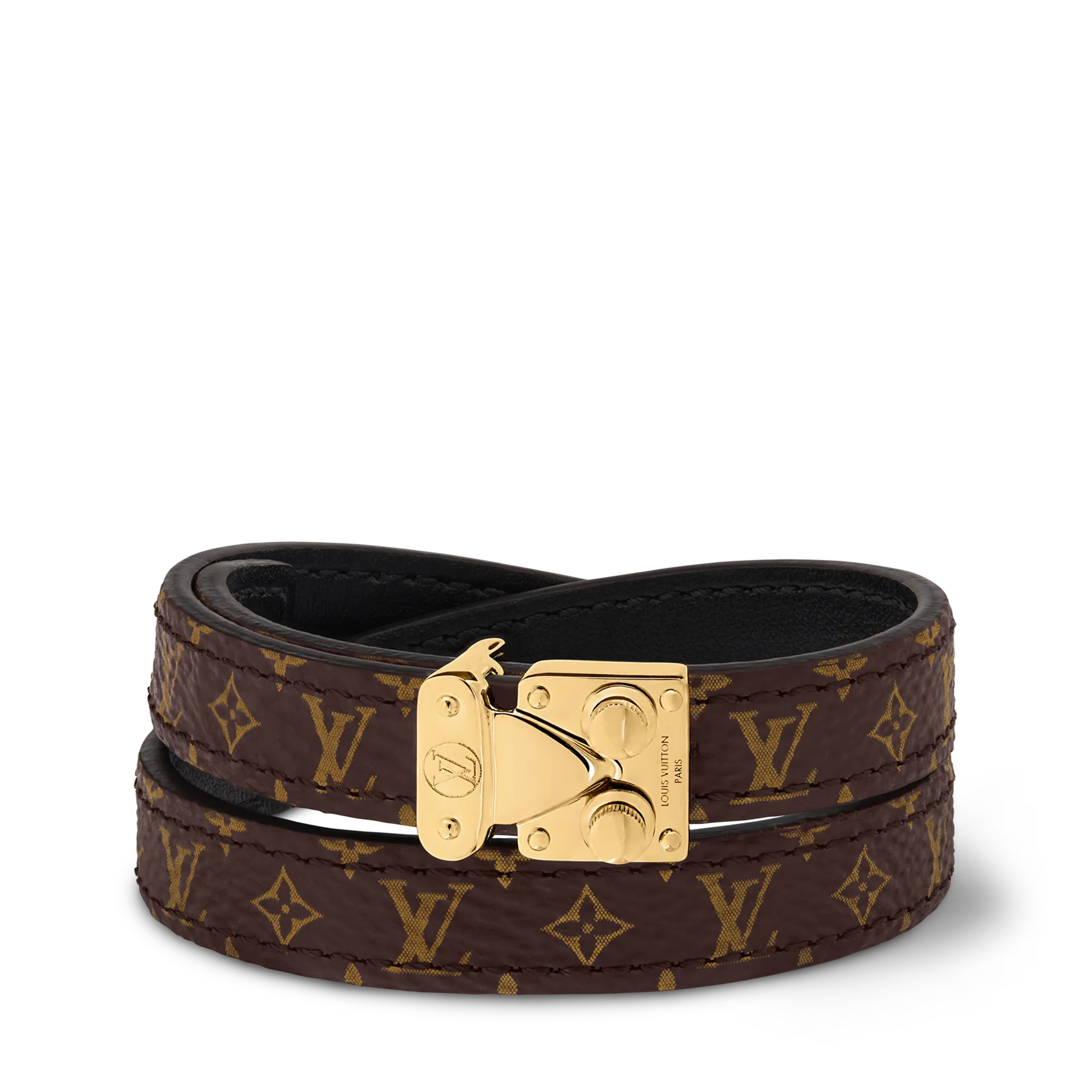 Louis Vuitton S - Lock Double Tour Bracelet Coated Canvas Women - Fashion Jewelry M4088F Brown