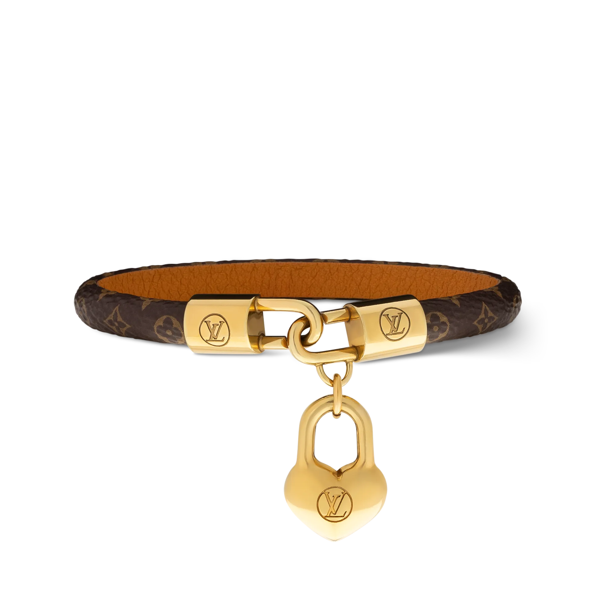 Louis Vuitton Crazy In Lock Charm Bracelet Coated Canvas Women - Fashion Jewelry M4141E Brown