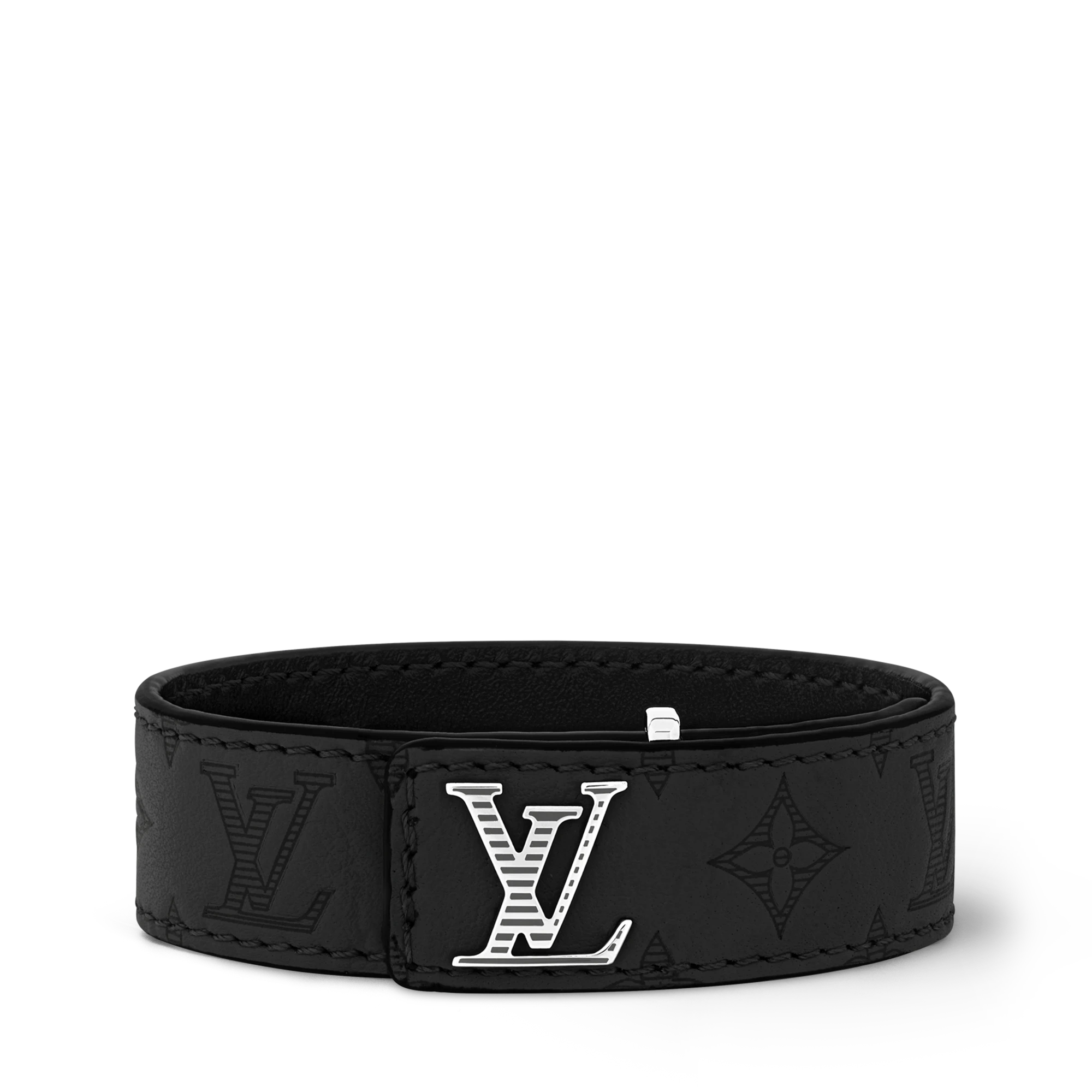 Louis Vuitton LV Slim Shadow Bracelet COWHIDE - Men - Fashion Jewelry M4165E Black
