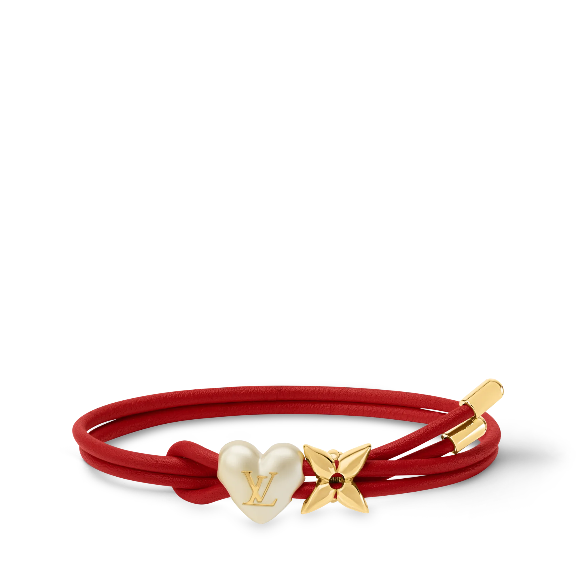 Louis Vuitton LV Bloom Pearl Heart Bracelet Sans Ligne Esthetique Women - Fashion Jewelry M4719Z Red