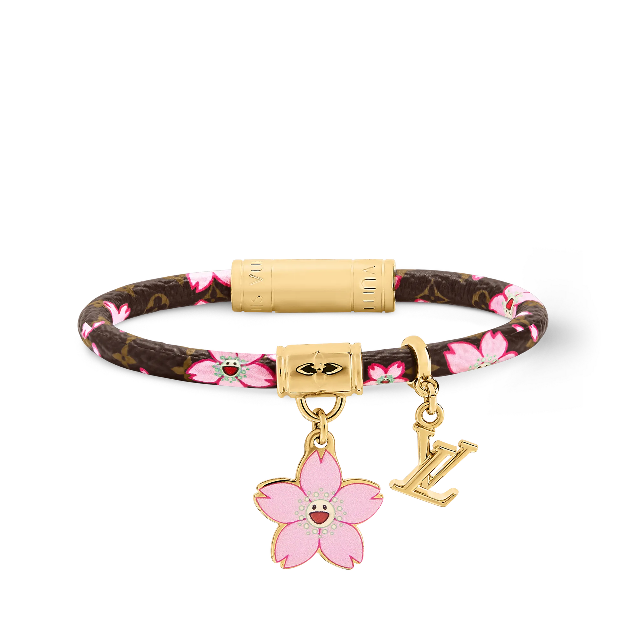 Louis Vuitton LV x TM Cherry Blossom Bracelet Coated Canvas Women - Fashion Jewelry M8978F Brown