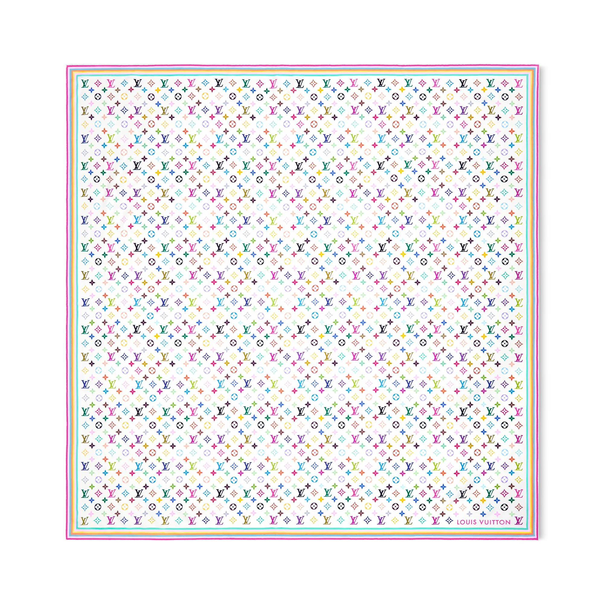 Louis Vuitton LV x TM Monogram Multicolor Shawl Wool Women - Accessories M94974 White