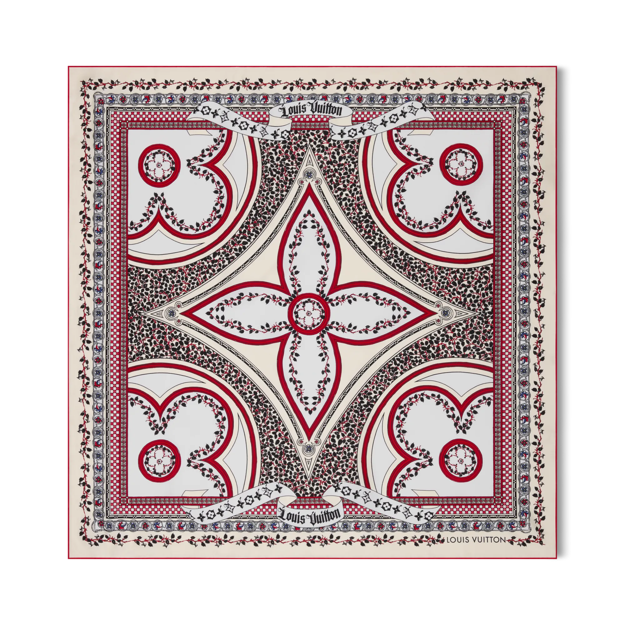 Louis Vuitton LV Medieval Flowers Square 90 Silk Women - Accessories M97871 Beige