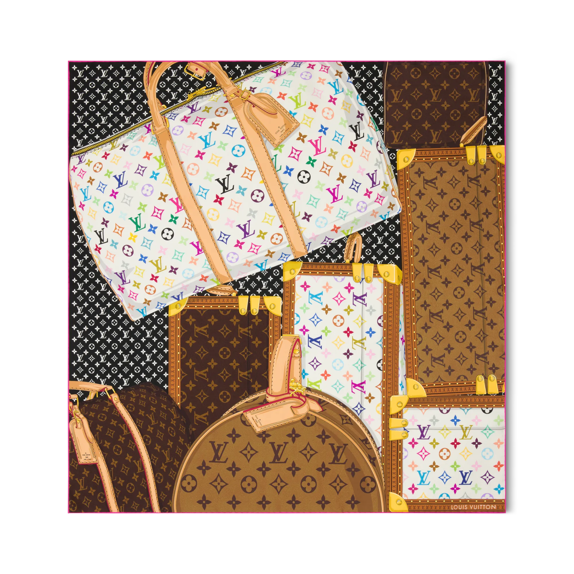 Louis Vuitton LV x TM Monogram Multicolor Collector Square 90 Silk Women - Accessories M97889 Multicolour