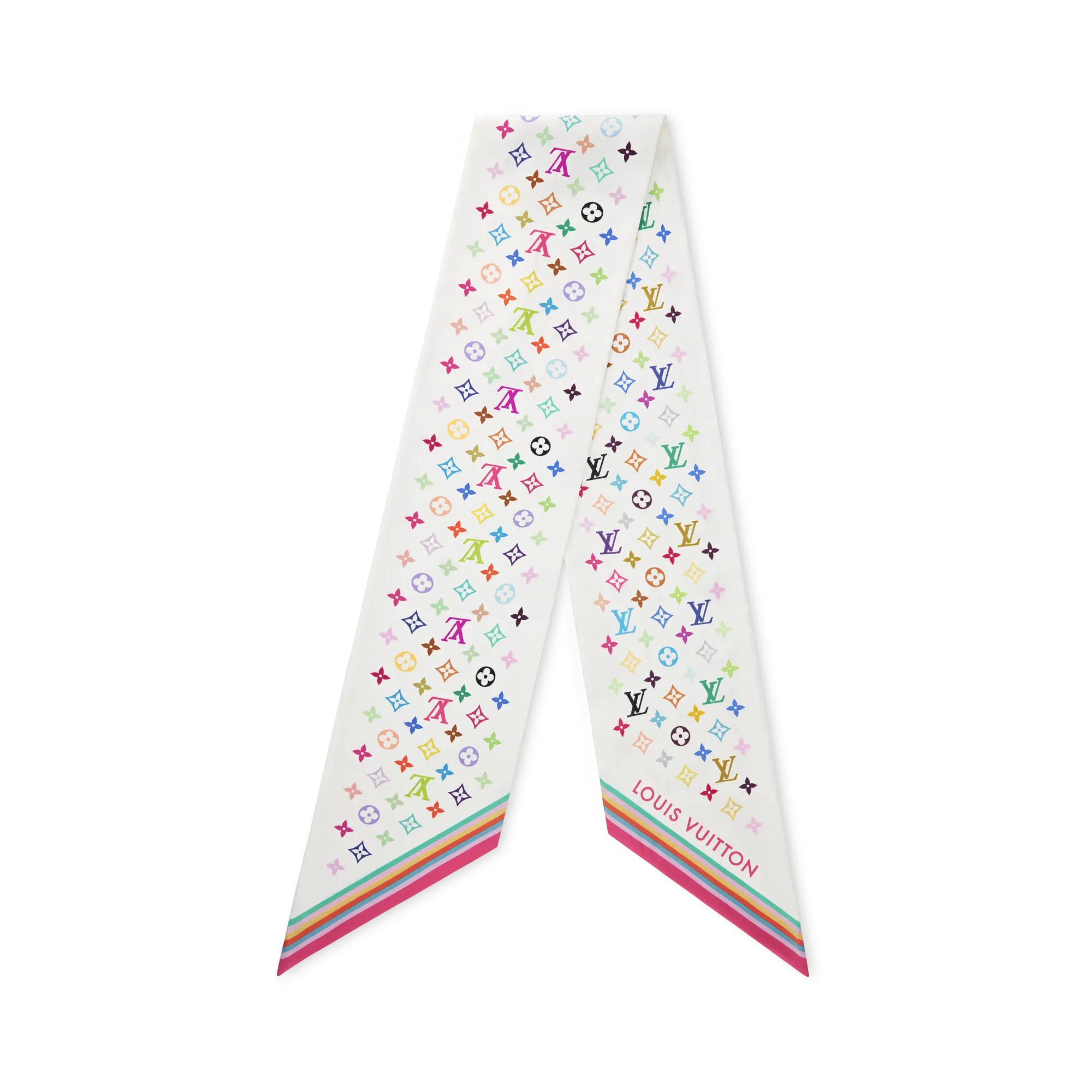 Louis Vuitton LV x TM Monogram Multicolor Lavaliere Silk Women - Accessories M98240 White