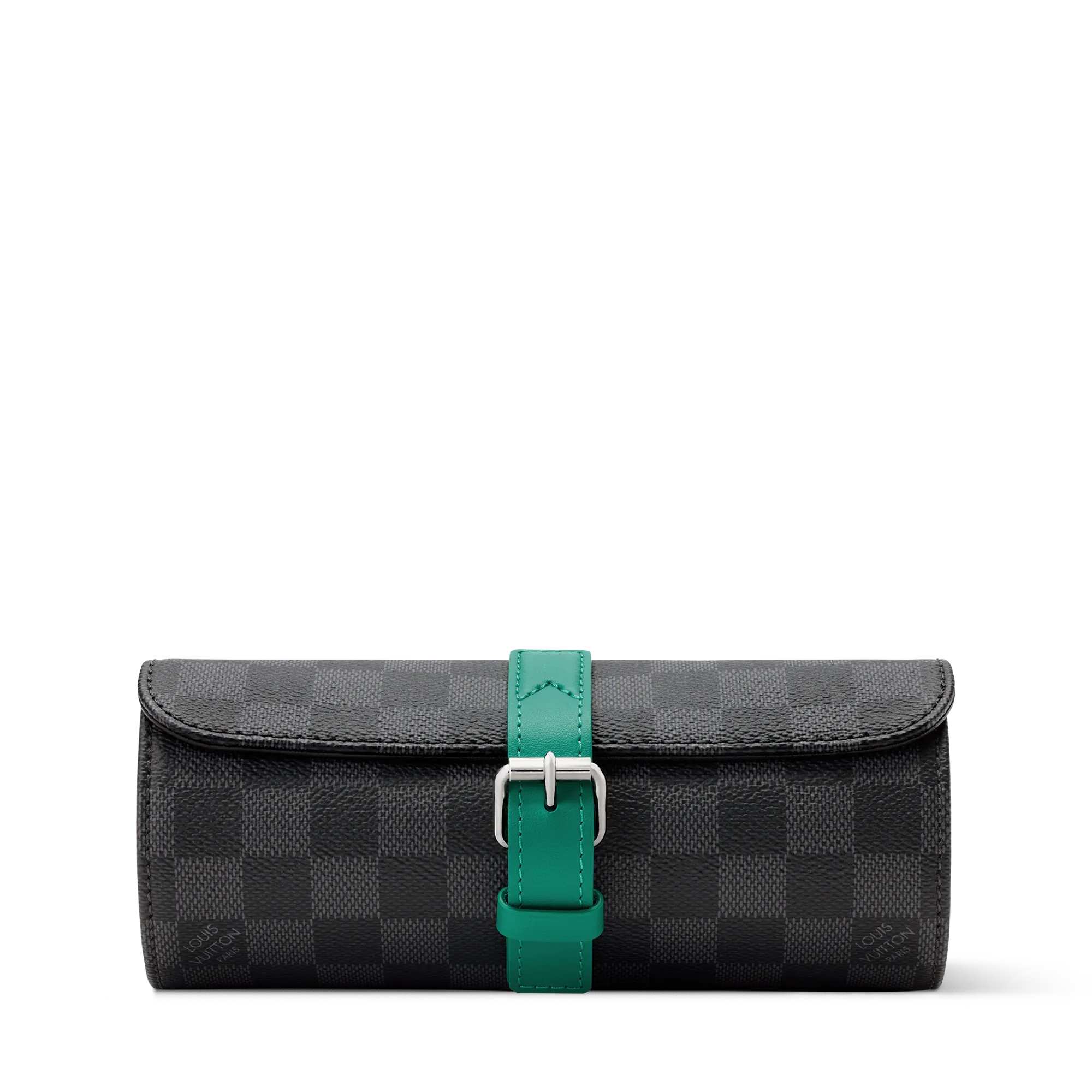 Louis Vuitton 3 Watch Case Damier Graphite Canvas Men - Travel N40847 Brown