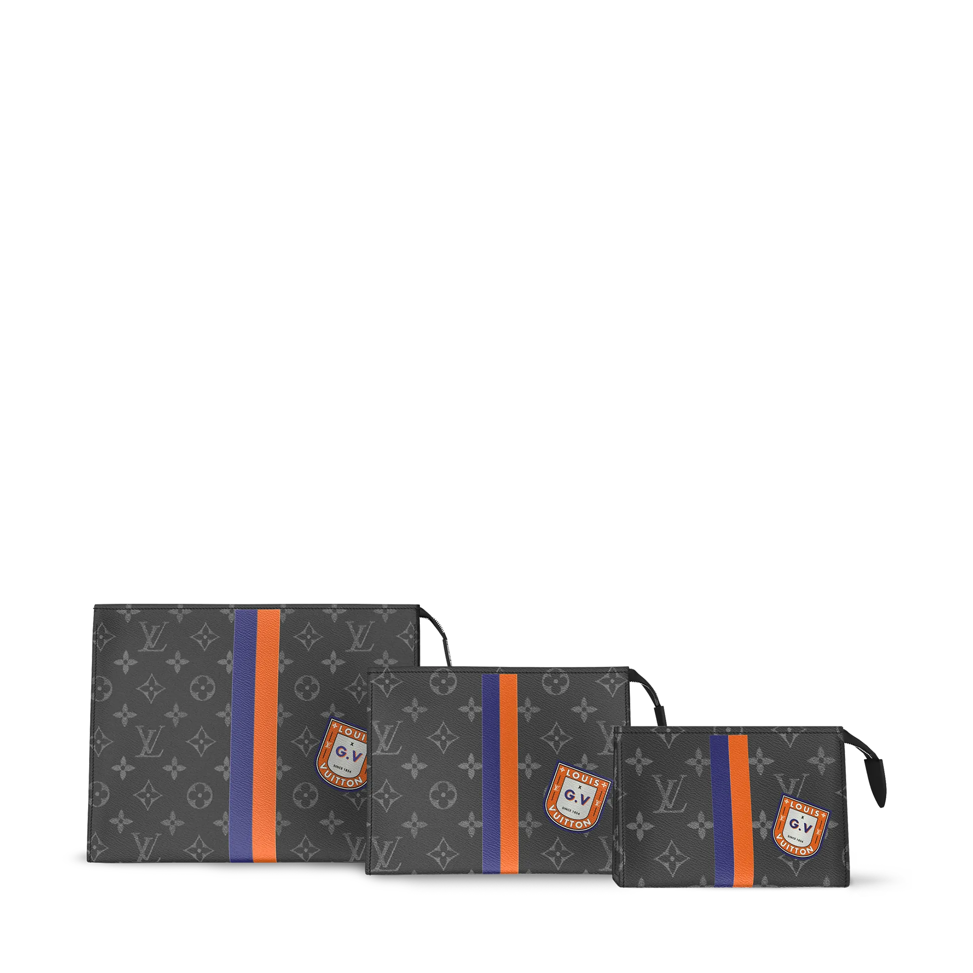 Louis Vuitton Trio Toilet Pouch Mon Monogram Monogram Eclipse Canvas P01957 Transparent