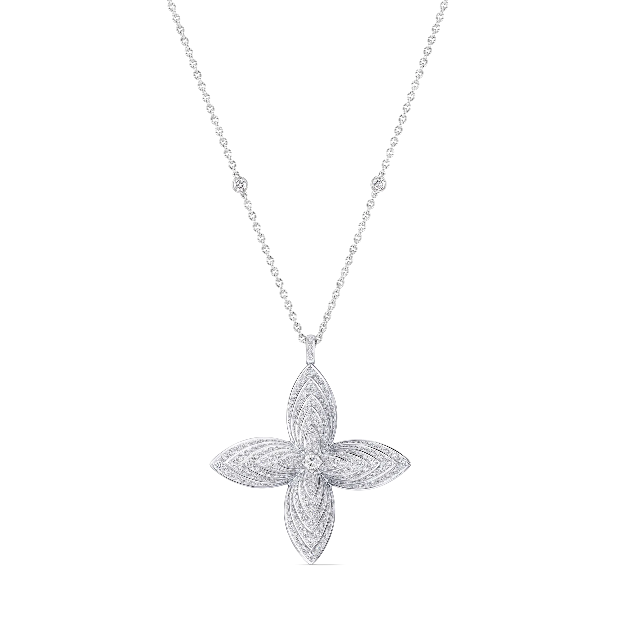 Louis Vuitton Idylle Blossom Pendant, White Gold & Diamonds Les Extraordinaires - Jewelry Q03712
