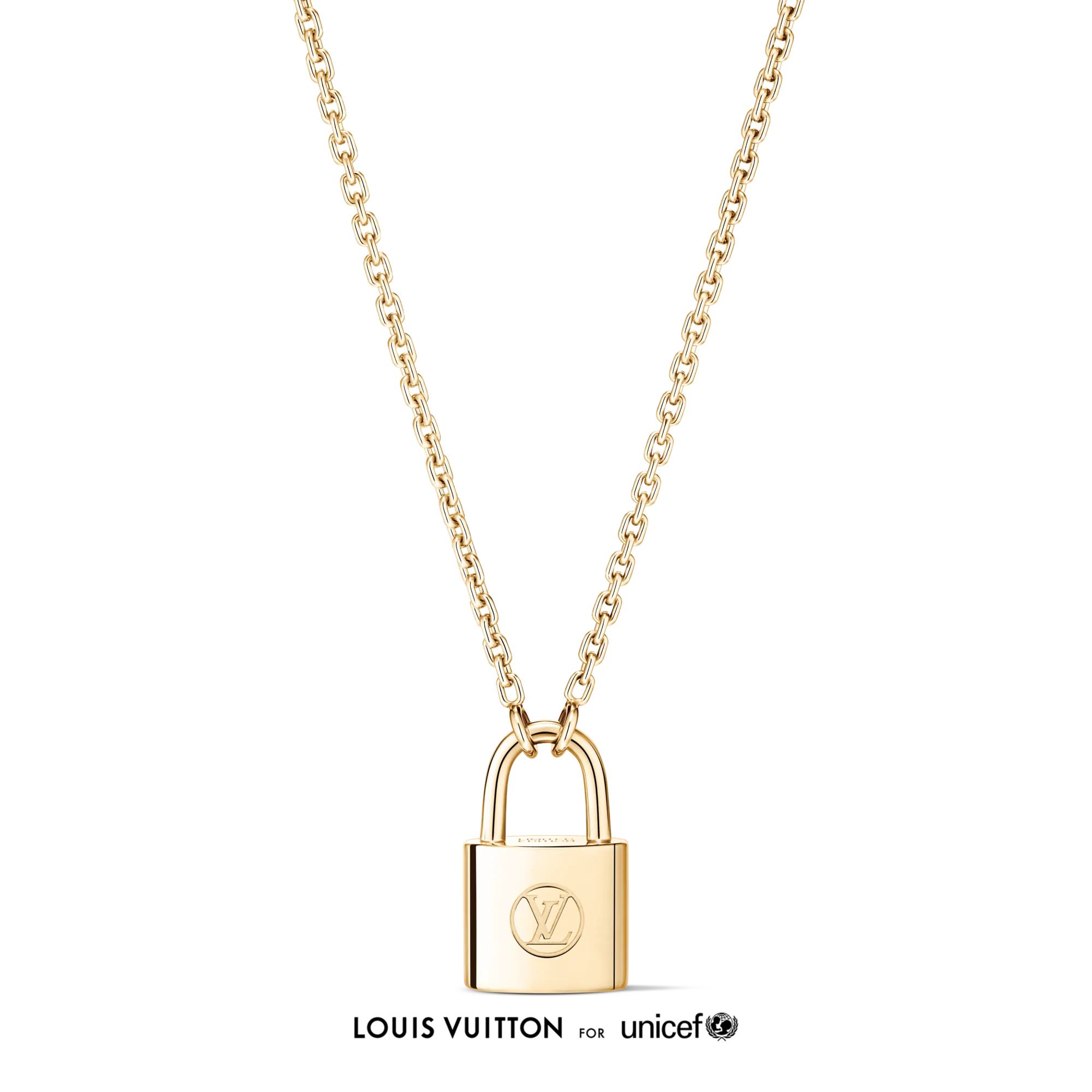 Louis Vuitton Silver Lockit Exclusive Gold Edition Pendant, Yellow Gold Precious Metal Jewelry Q03918