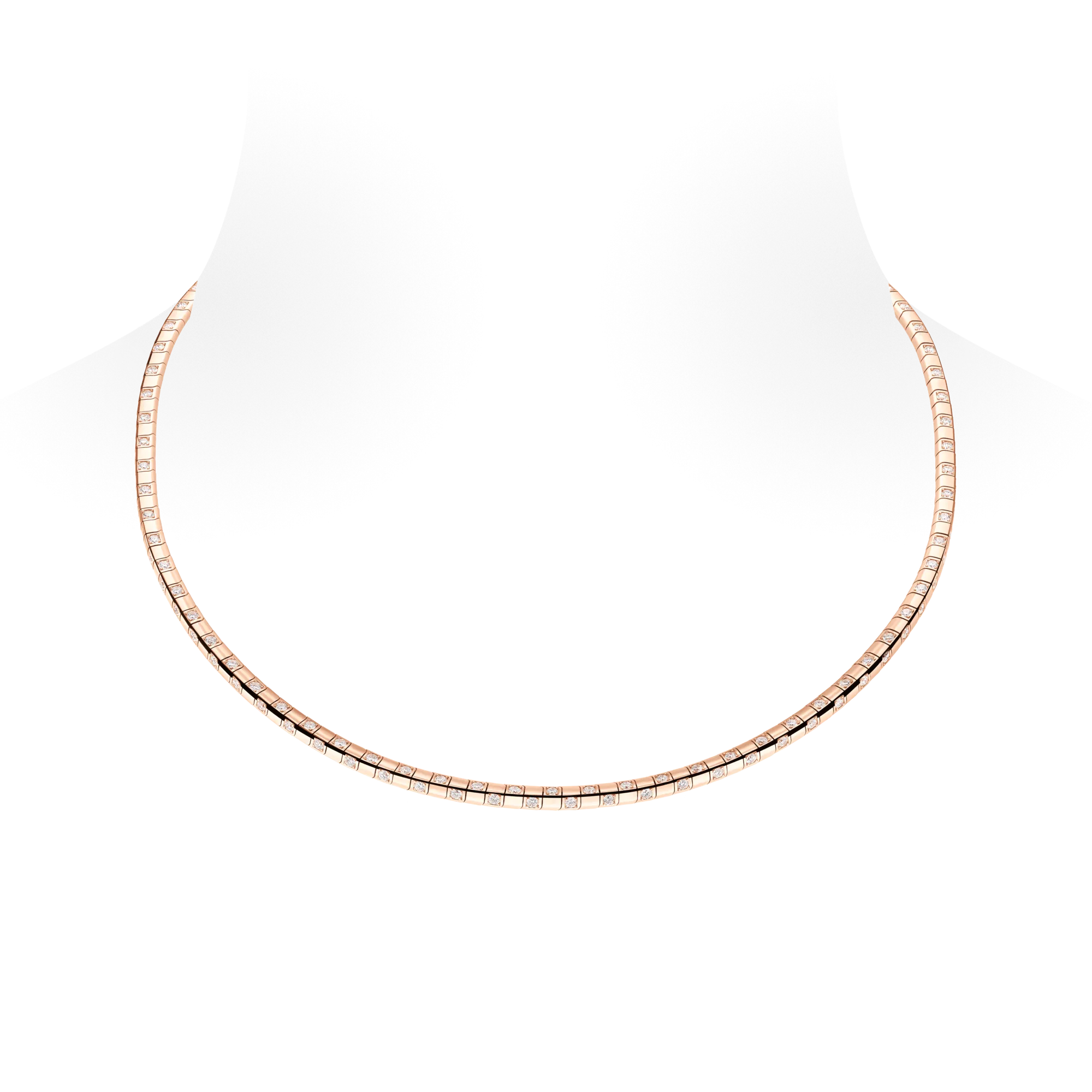 Louis Vuitton Le Damier de Louis Vuitton Small Necklace, Rose Gold and Diamonds Jewelry Q04096