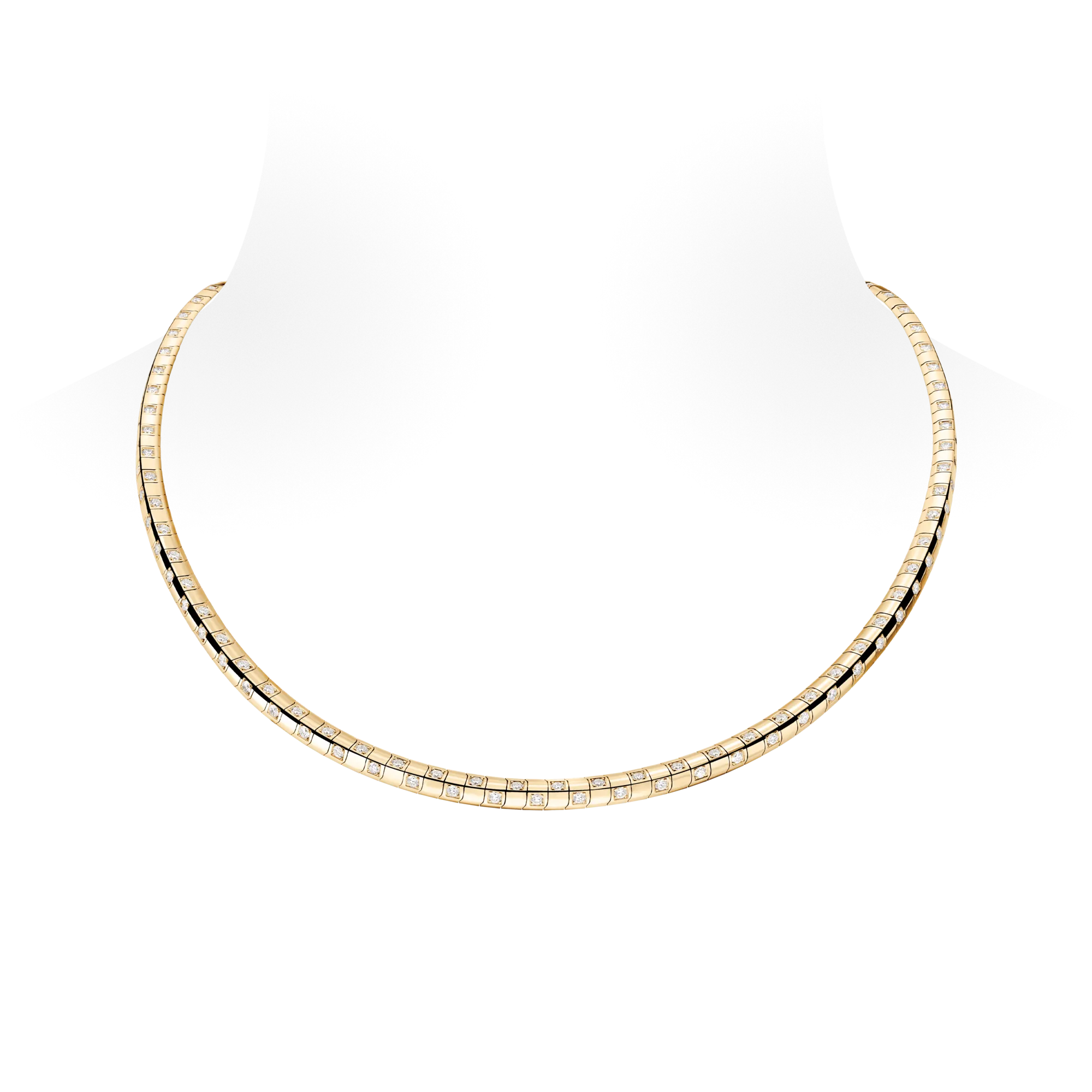 Louis Vuitton Le Damier de Louis Vuitton Medium Necklace, Yellow Gold and Diamonds - Long Jewelry Q04098