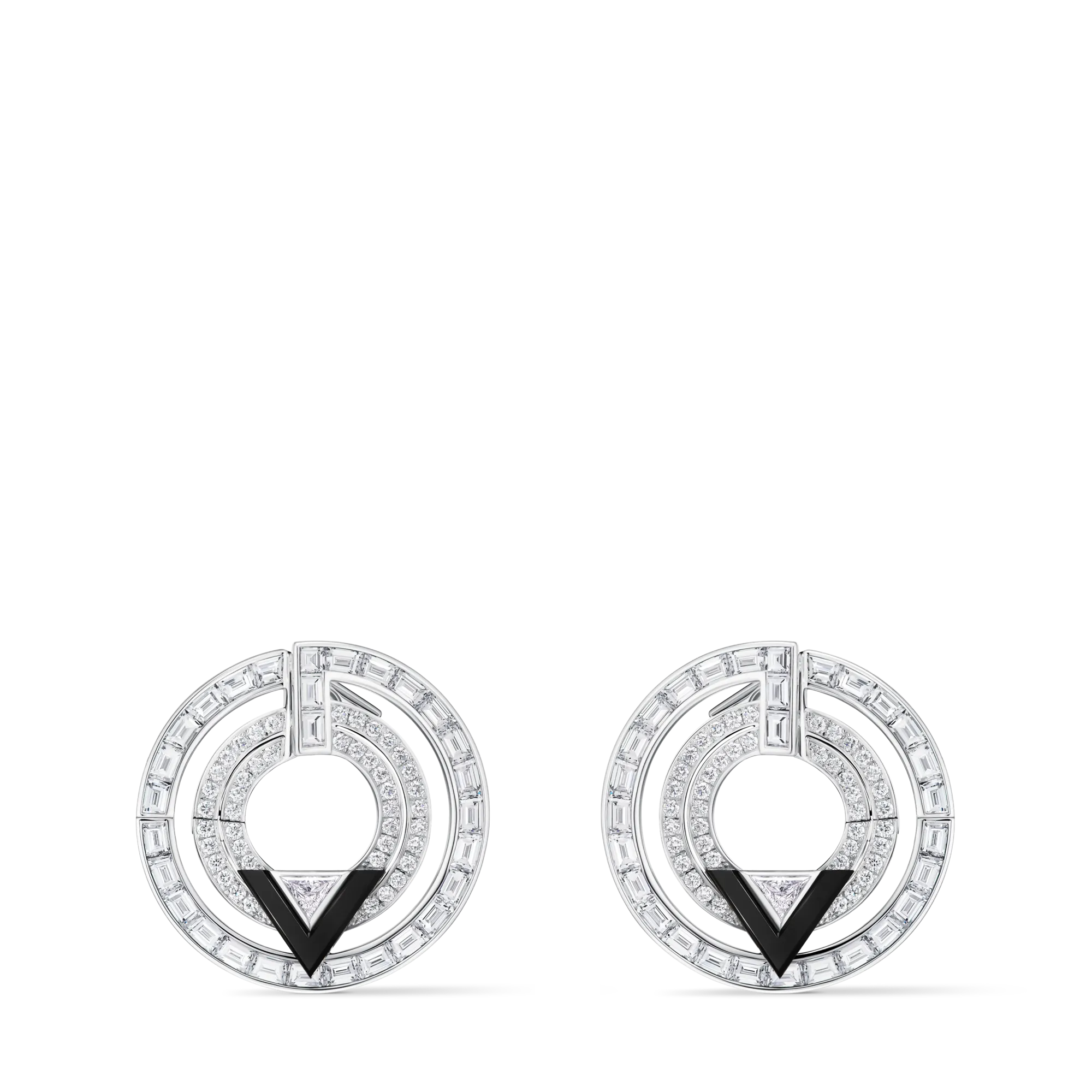 Louis Vuitton Pure V Hoops, White Gold, Onyx and Diamonds Les Extraordinaires - Jewelry Q06008