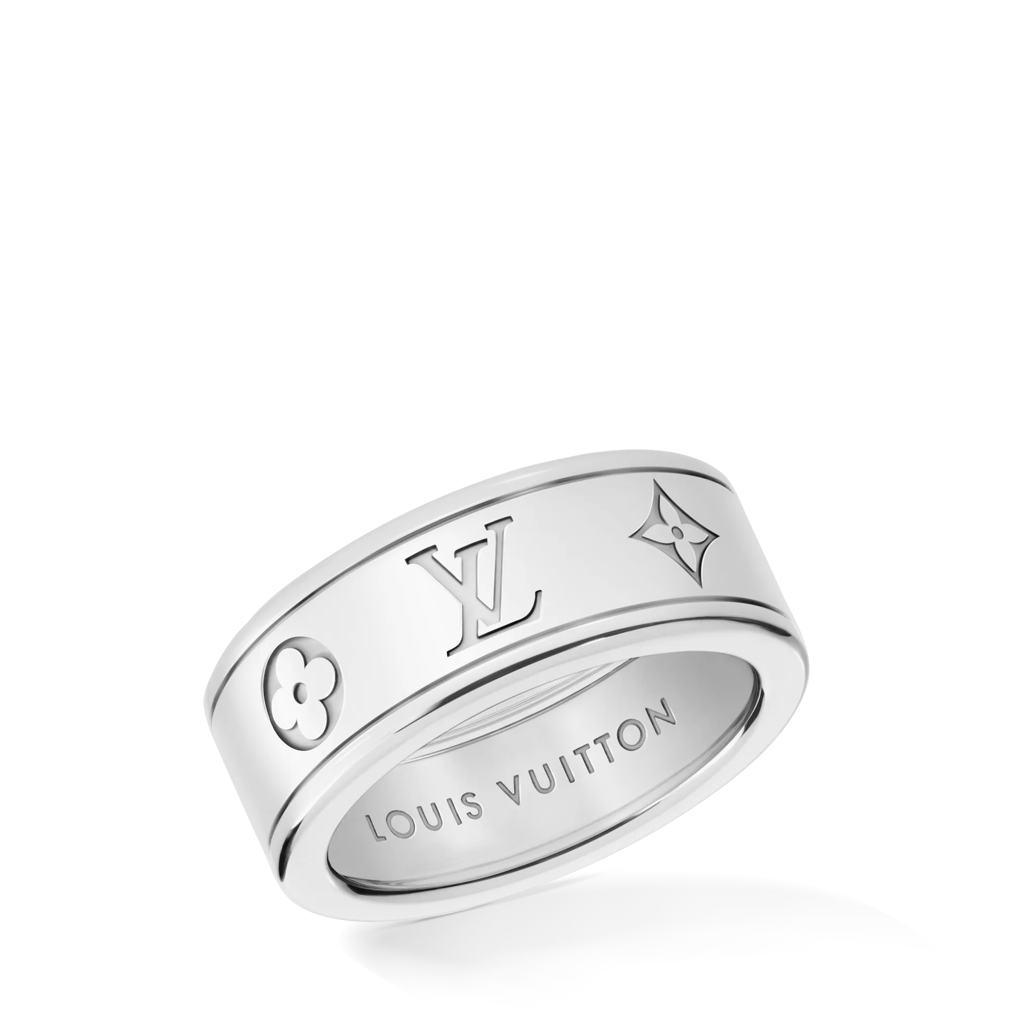 Louis Vuitton Les Gastons Vuitton Small Ring, White Gold Precious Metal Jewelry Q0H43L Silver
