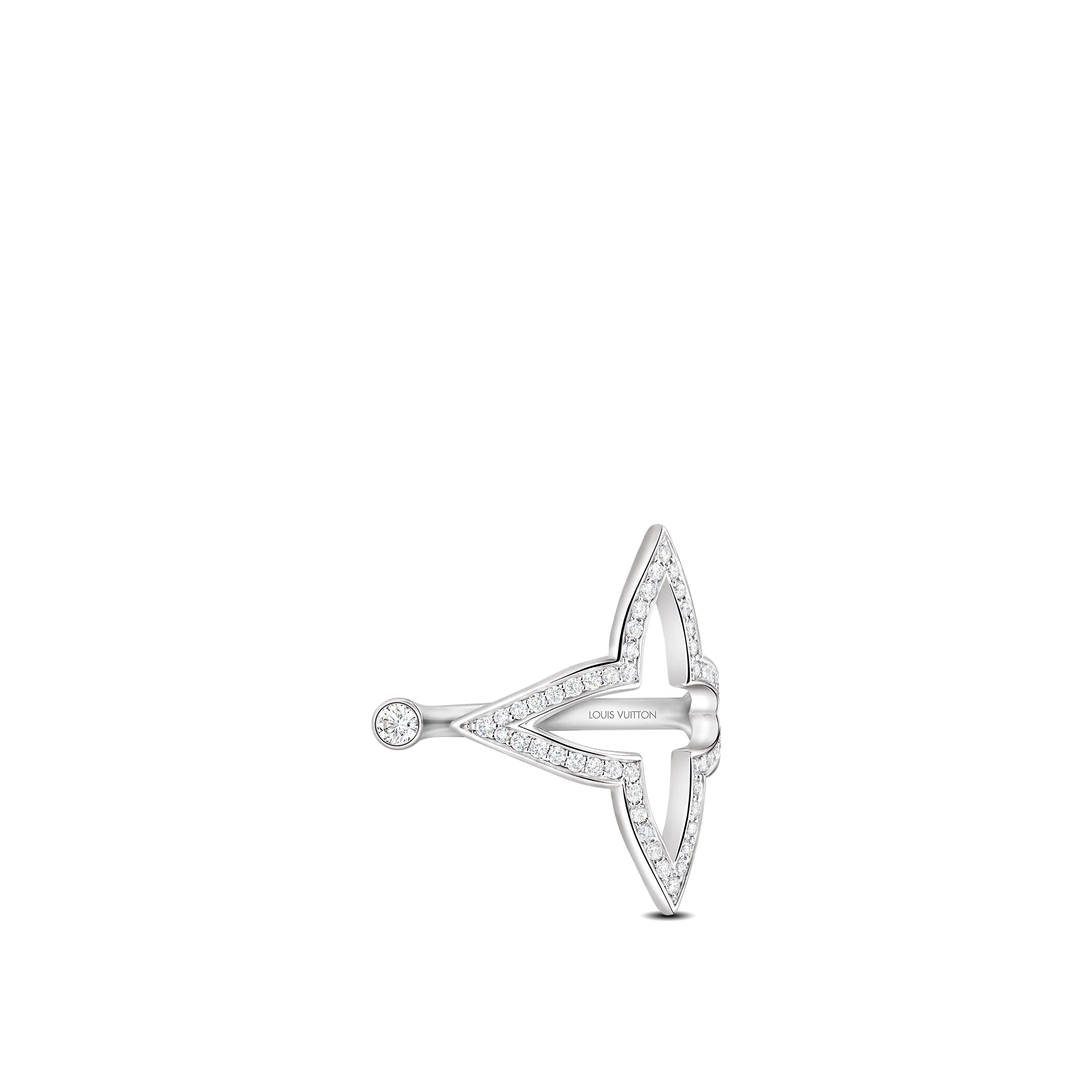Louis Vuitton Ombre Blossom Open Ring, White Gold and Diamonds Jewelry Q0I24C Silver