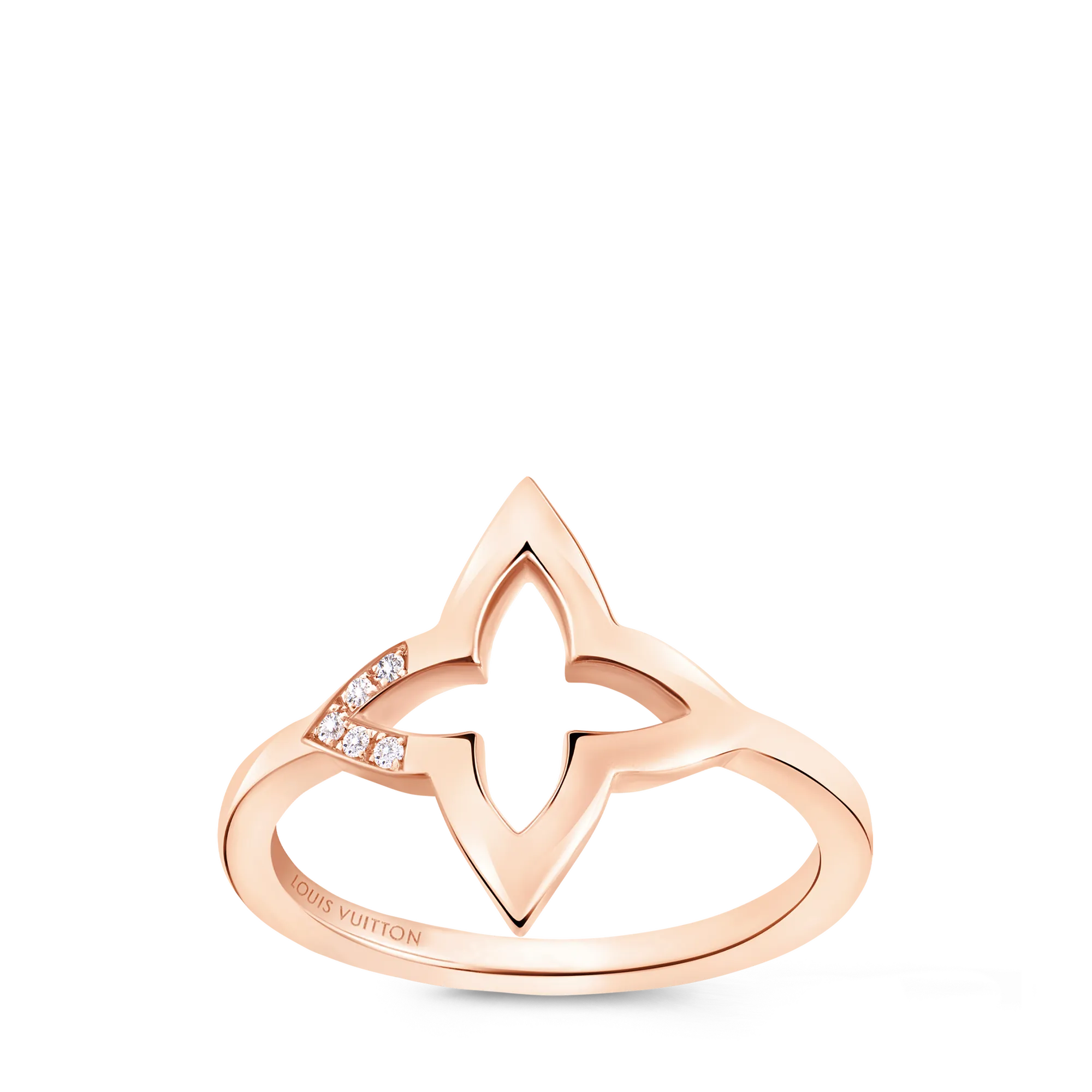 Louis Vuitton Ombre Blossom Ring, Pink Gold and Diamonds Jewelry Q0I25C