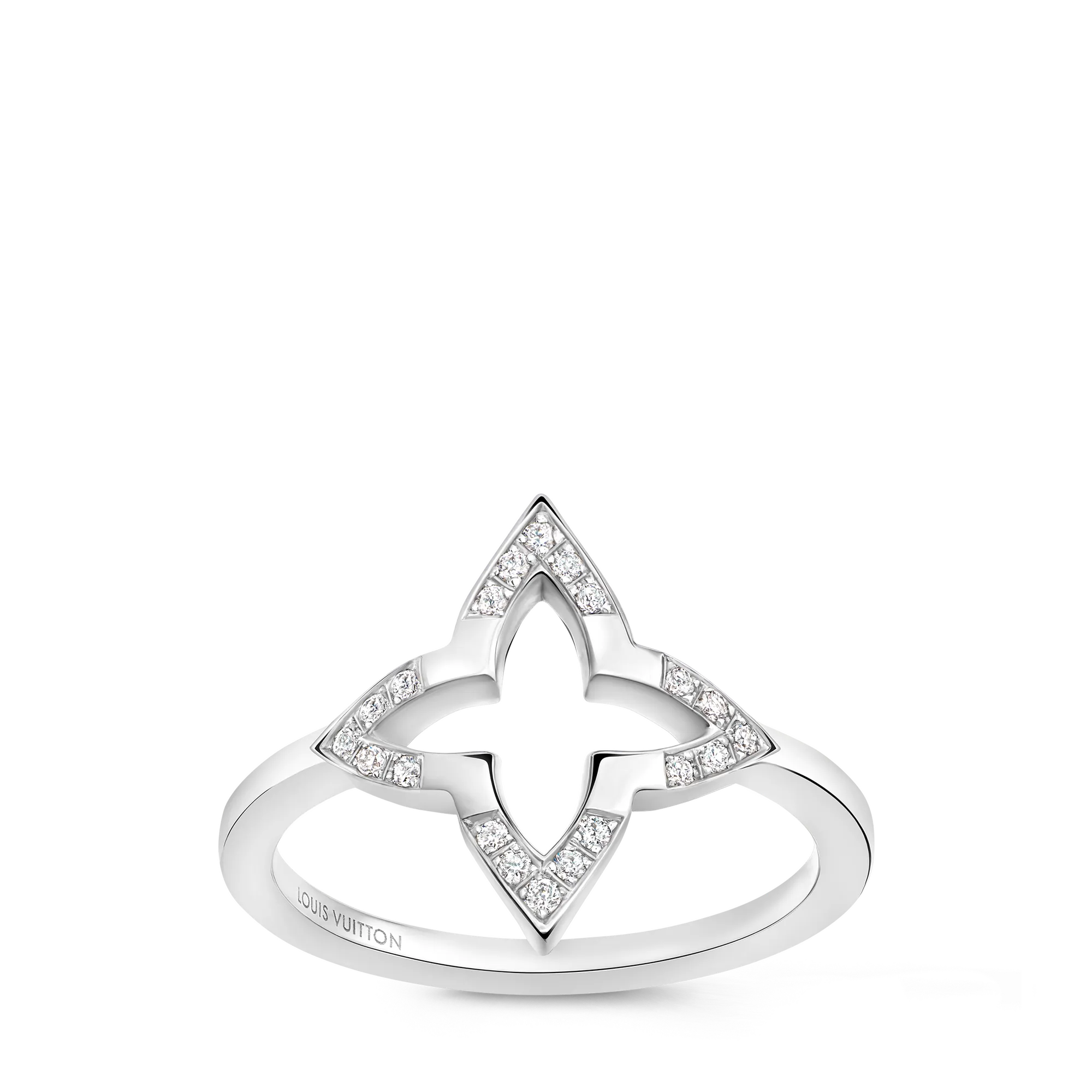 Louis Vuitton Ombre Blossom Ring, White Gold and Diamonds Jewelry Q0I28C Silver