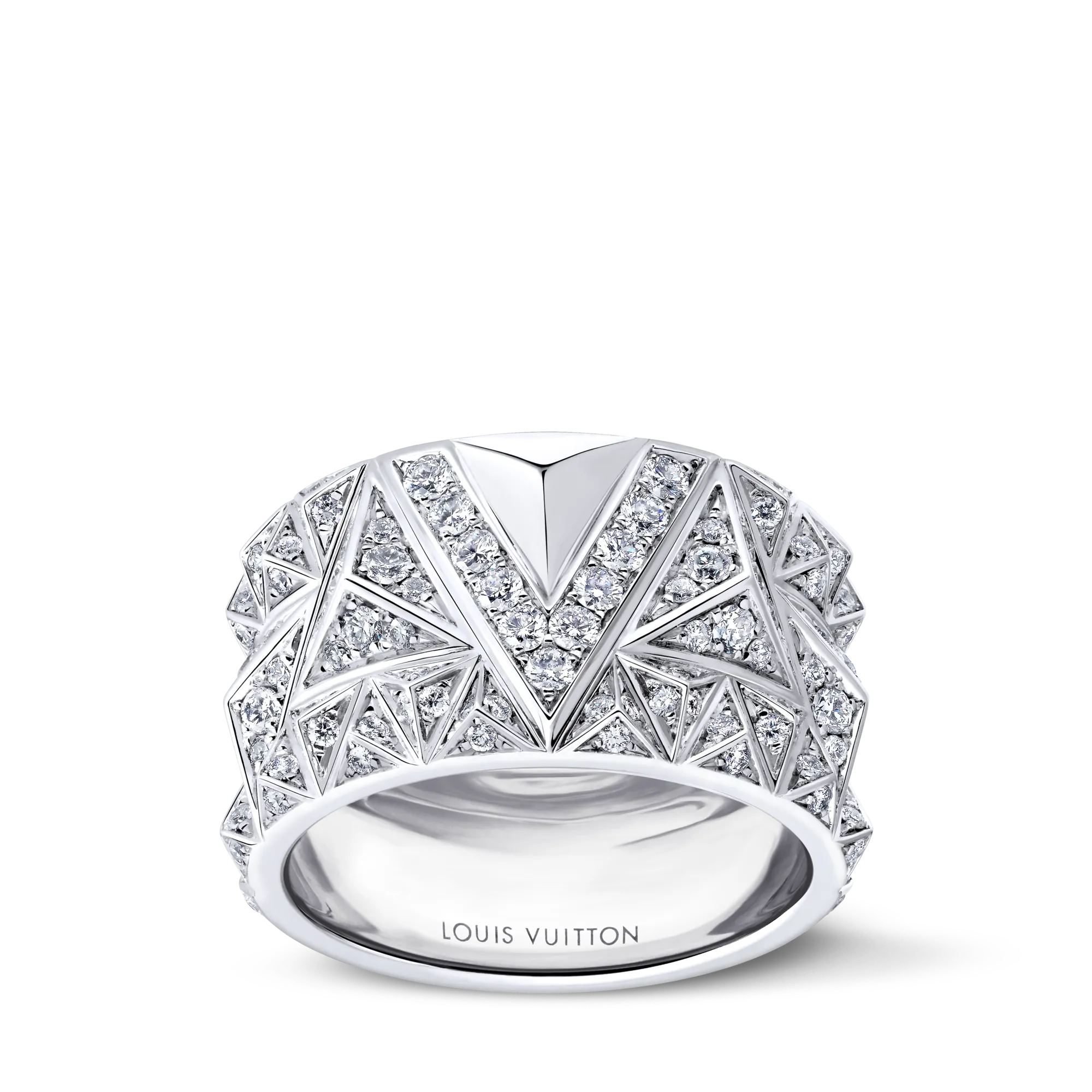 Louis Vuitton Pure V Ring, White Gold and Diamonds Jewelry Q0L66M
