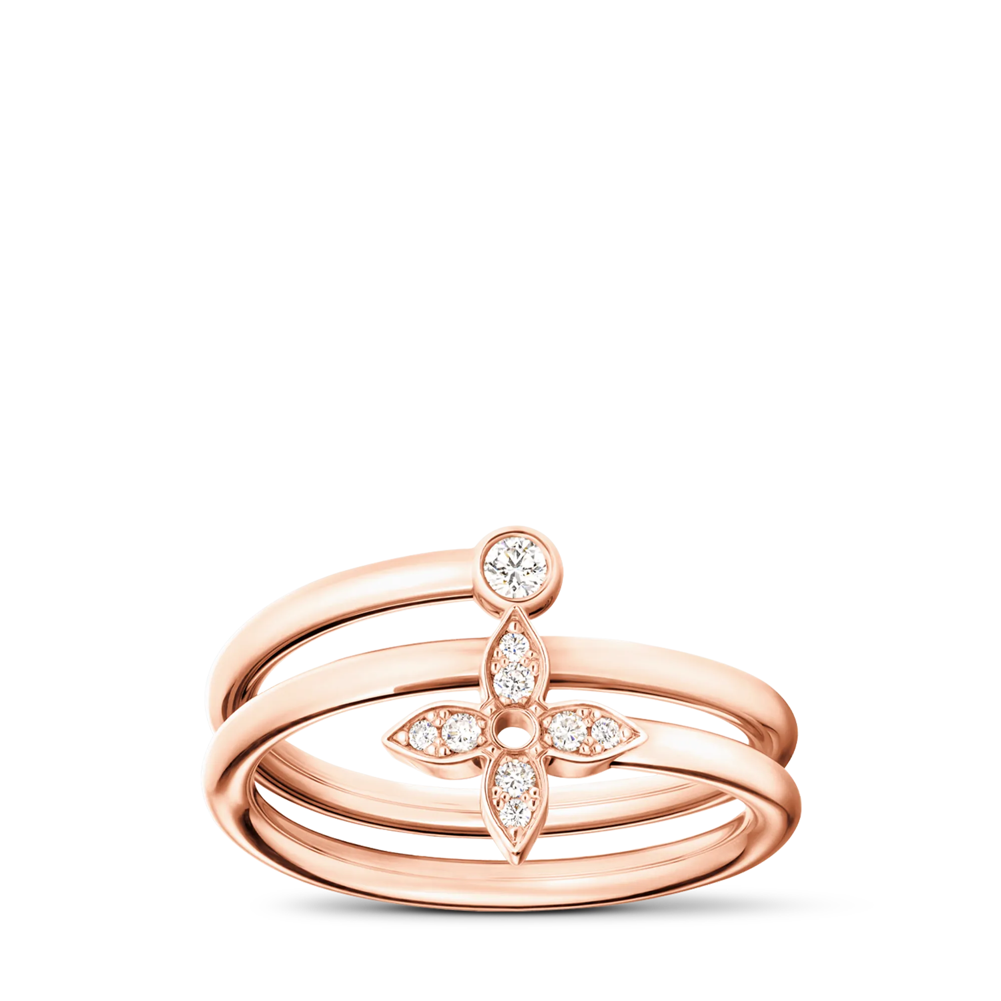 Louis Vuitton Idylle Blossom Multi Ring, Pink Gold and Diamonds Jewelry Q0Q51F