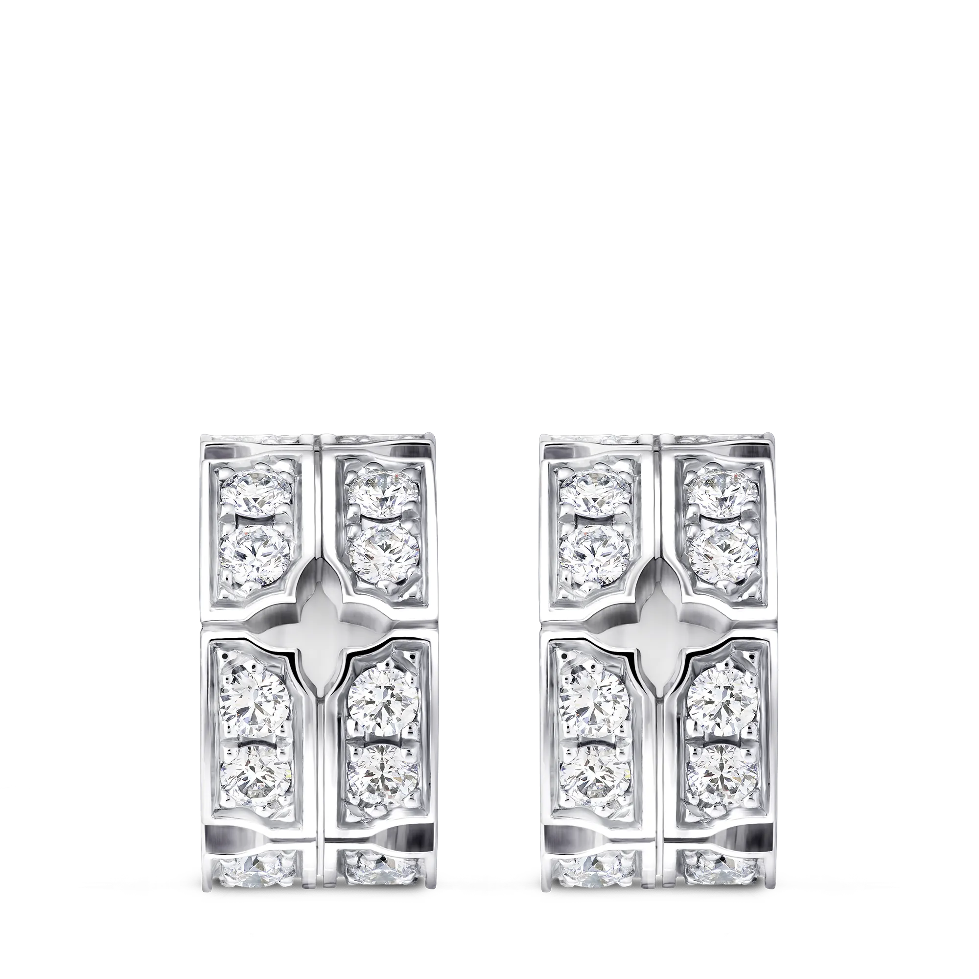 Louis Vuitton Tumbler Earrings, White Gold and Diamonds Jewelry Q16175