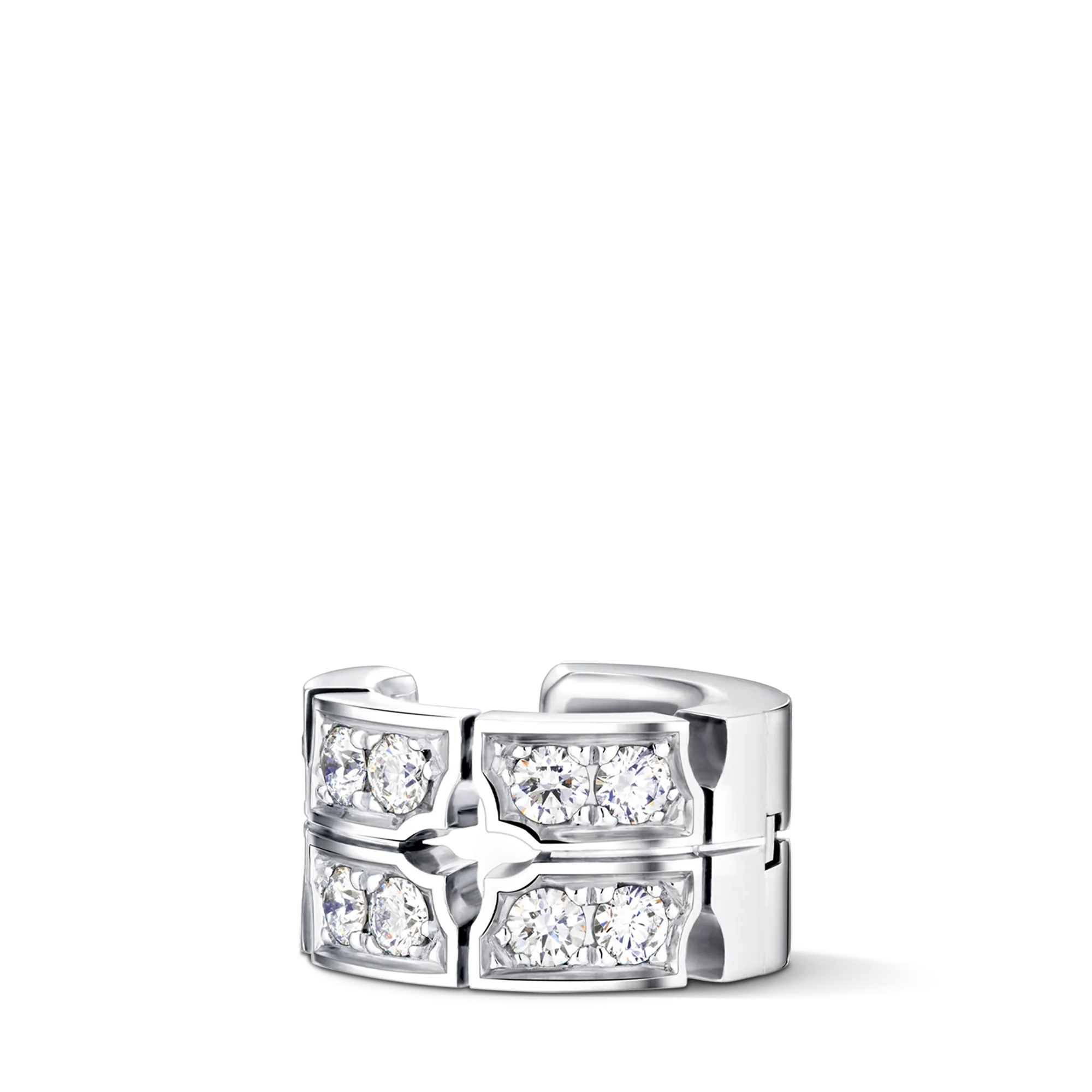 Louis Vuitton Tumbler Earcuff, White Gold and Diamonds Jewelry Q16176