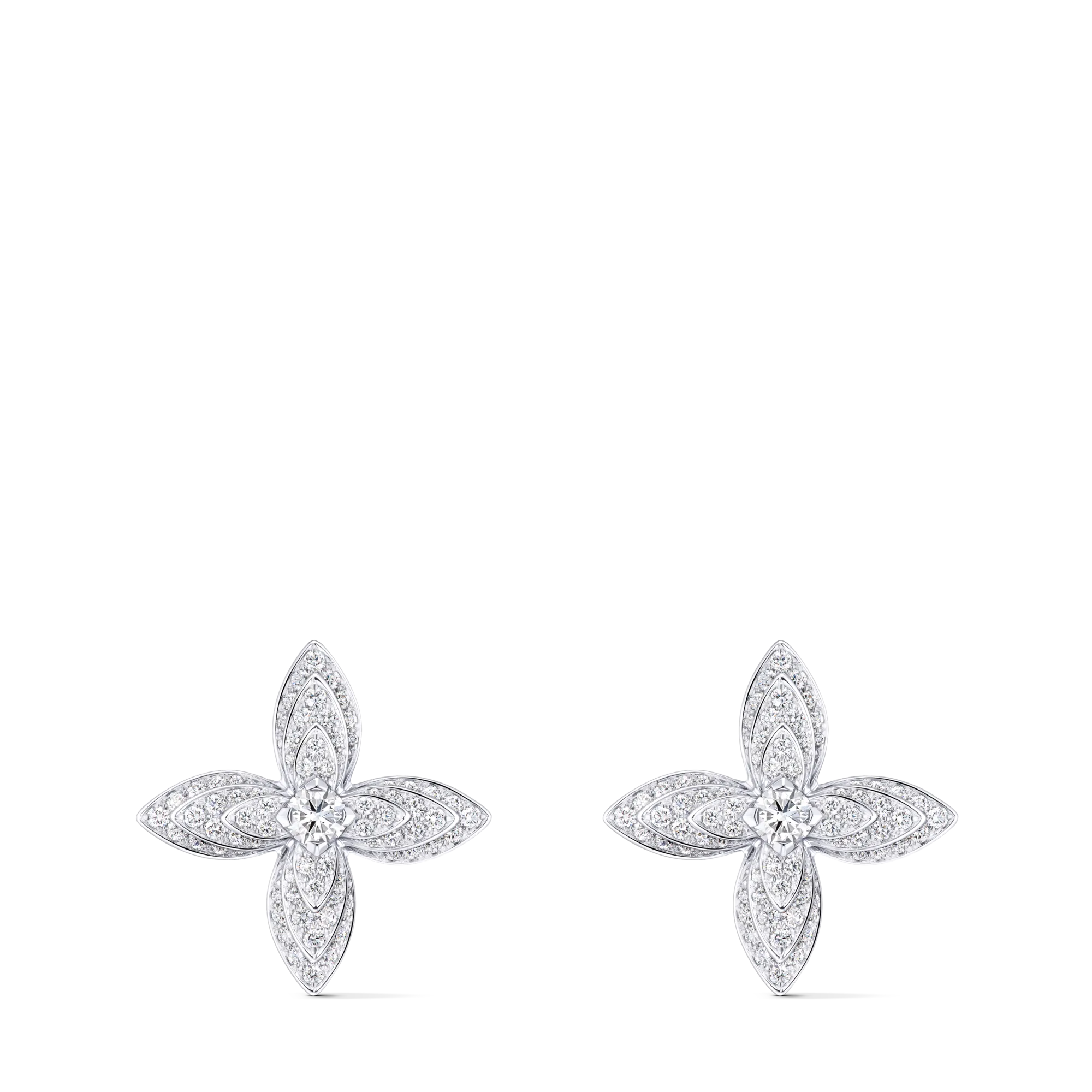 Louis Vuitton Idylle Blossom Earrings, White Gold & Diamonds Les Extraordinaires - Jewelry Q16524