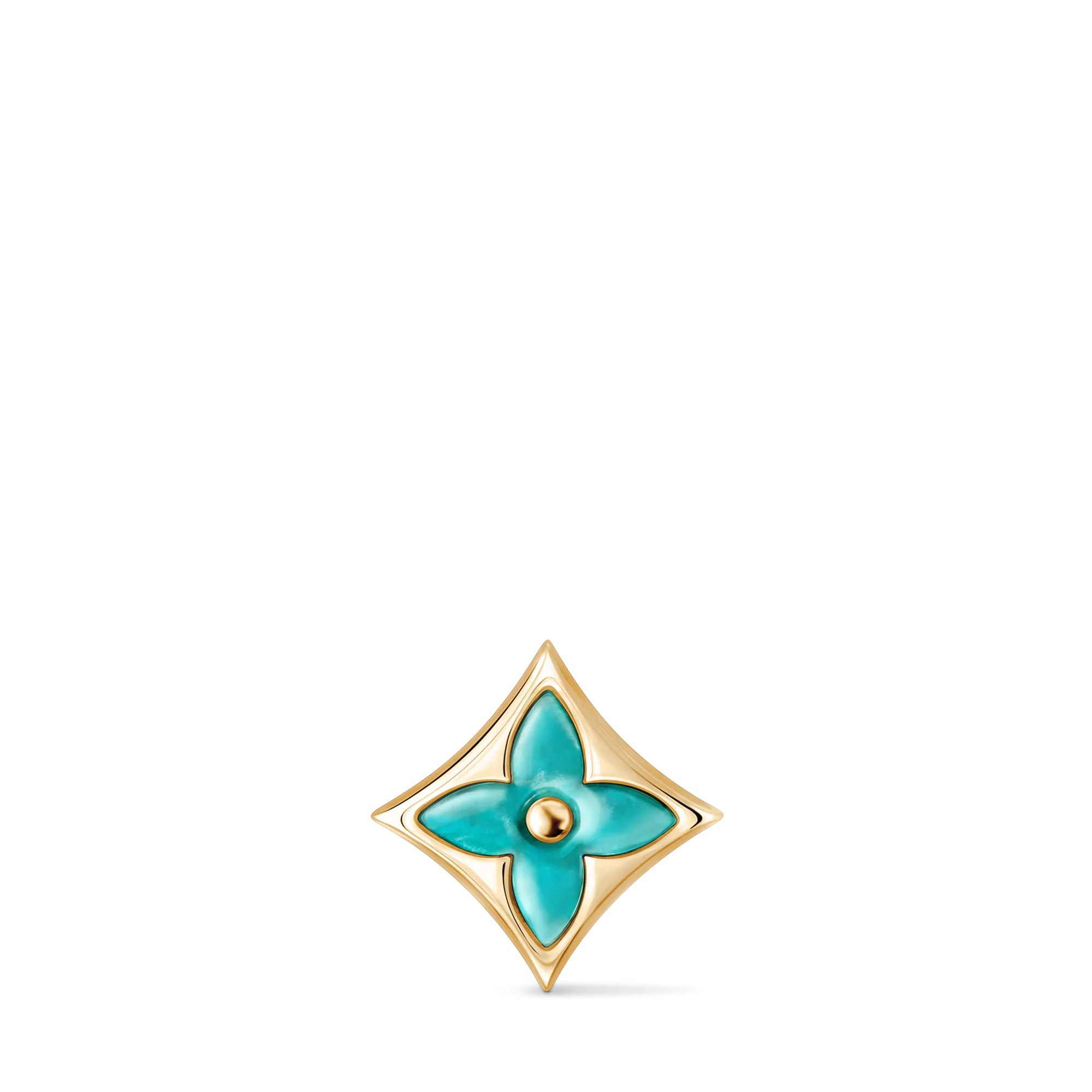 Louis Vuitton Color Blossom BB Star Ear Stud, Yellow Gold and Amazonite - Per Unit Jewelry Q16641