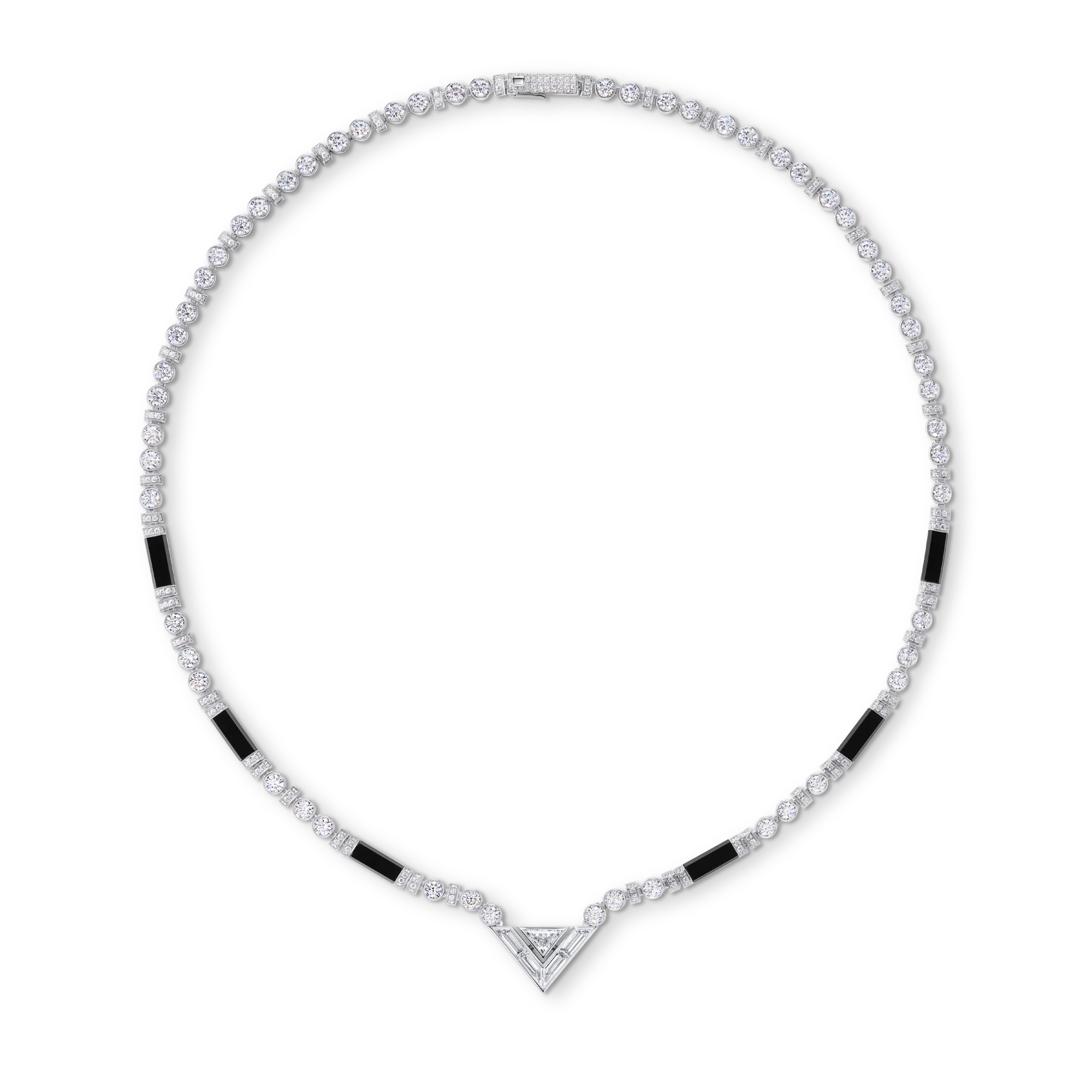 Louis Vuitton Pure V Necklace, White Gold, Onyx and Diamonds Les Extraordinaires - Jewelry Q94530