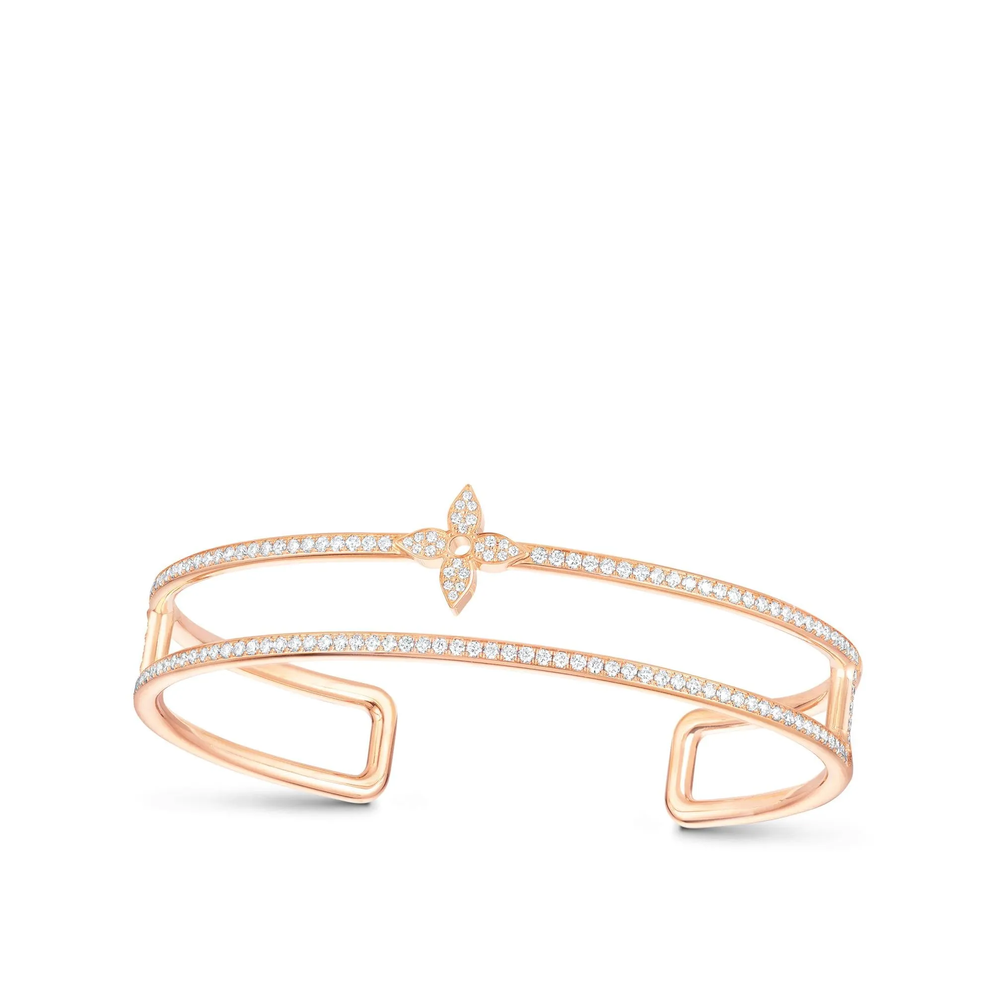 Louis Vuitton Idylle Blossom Two - Row Bracelet, Pink Gold And Diamonds Jewelry Q95811