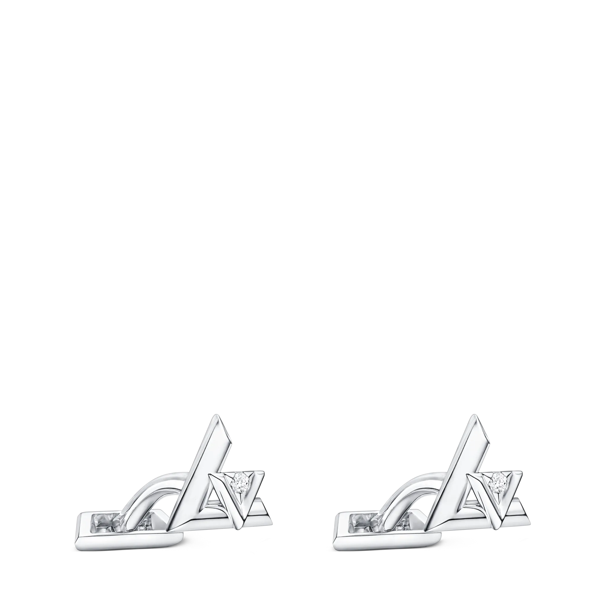 Louis Vuitton LV Volt One Cufflinks, White Gold And Diamonds Jewelry Q97163 Silver