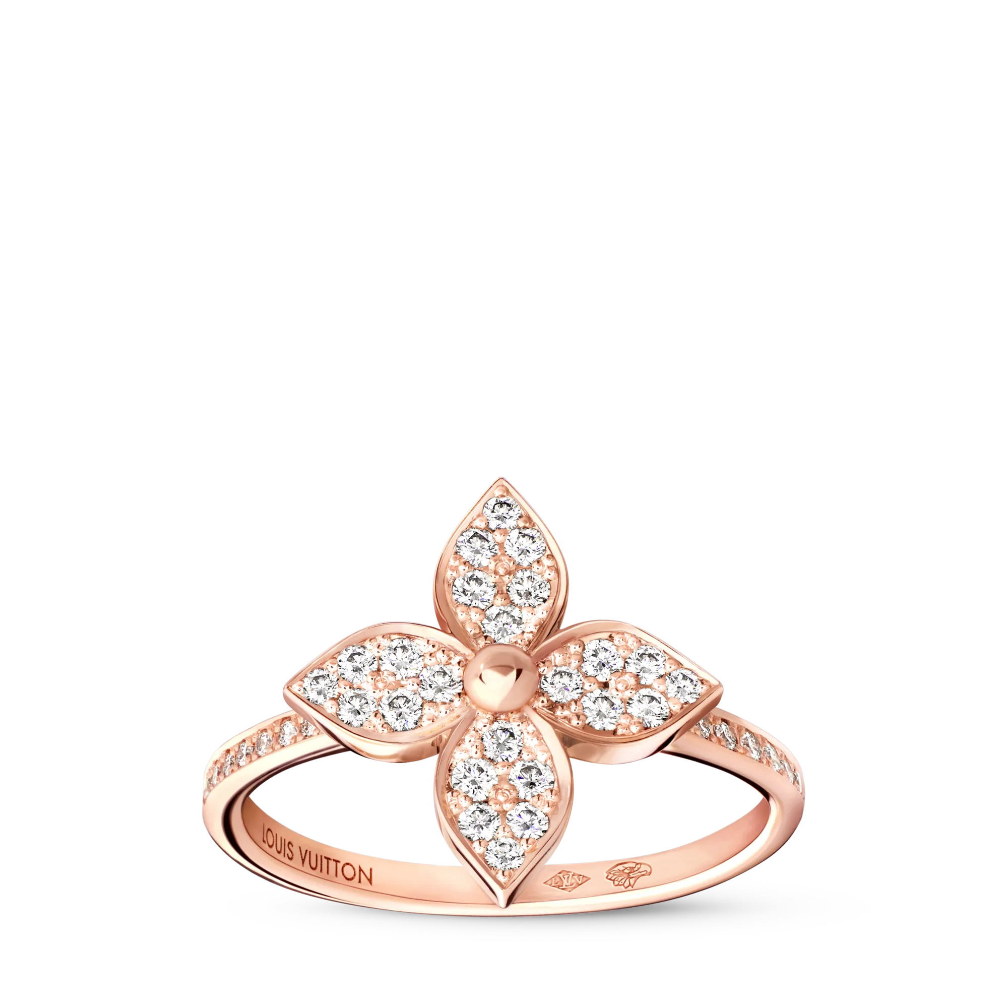 Louis Vuitton Idylle Blossom Ring, Pink Gold and Diamonds Jewelry Q9O53D