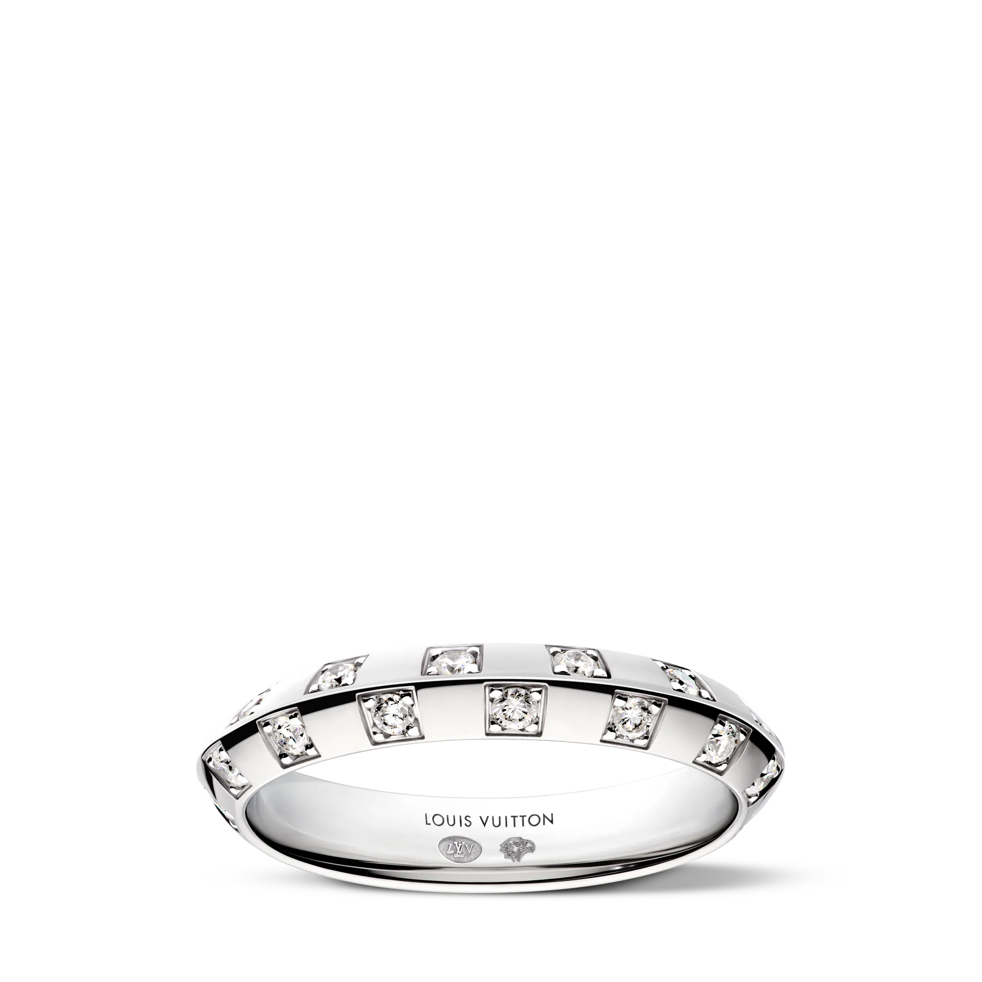 Louis Vuitton Le Damier de Louis Vuitton Small Ring, White Gold and Diamonds Les Extraordinaires - Jewelry Q9Y55D