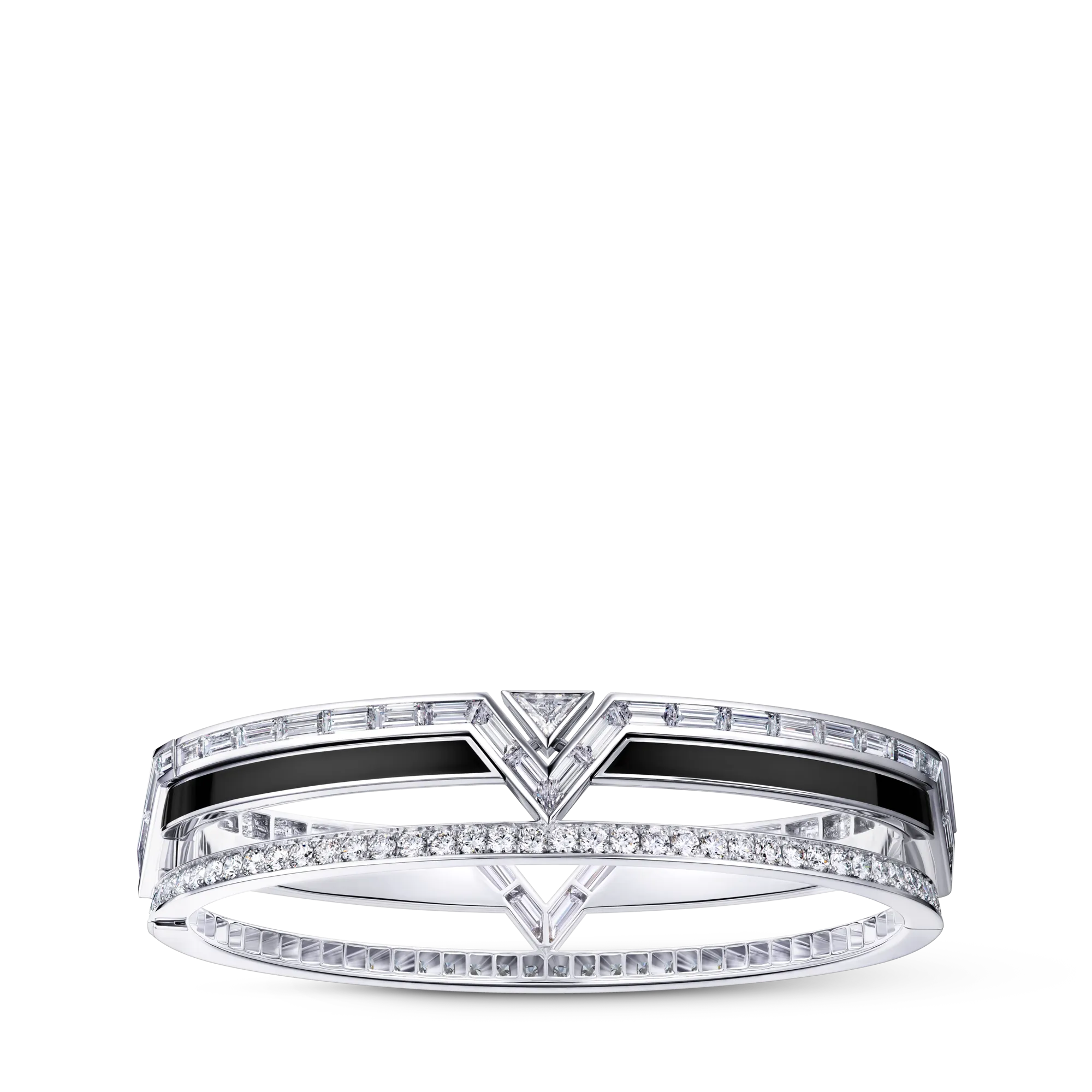 Louis Vuitton Pure V Bracelet, White Gold, Black Lacquer and Diamonds Les Extraordinaires - Jewelry QA5007