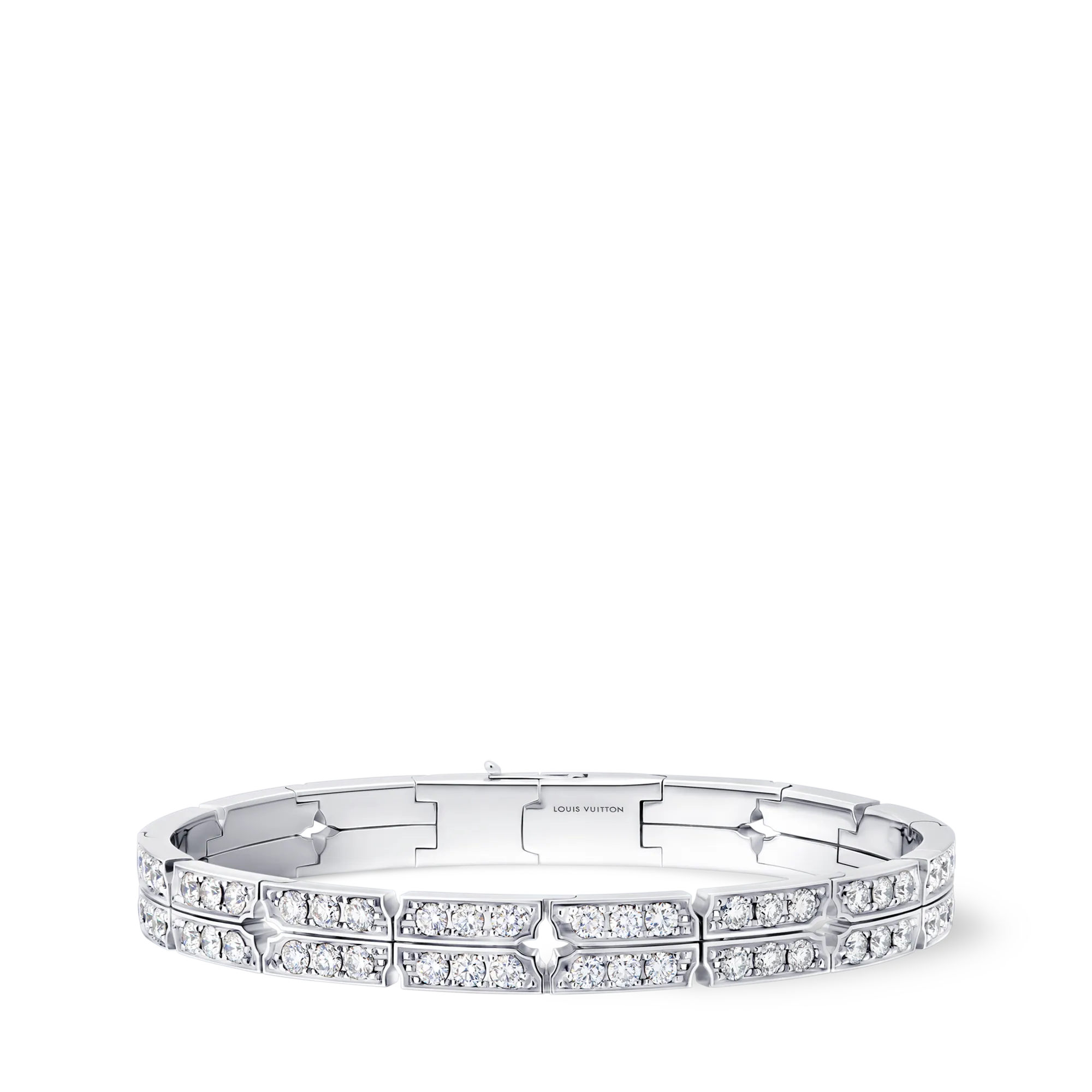 Louis Vuitton Tumbler Bracelet, White Gold and Diamonds Jewelry QA5038