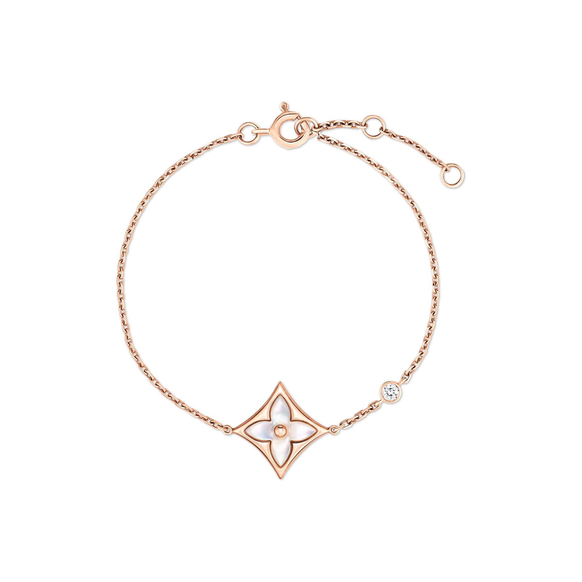 Louis Vuitton Color Blossom BB Star Bracelet, Pink Gold, White Mother - of - Pearl and Diamond Jewelry QA5115