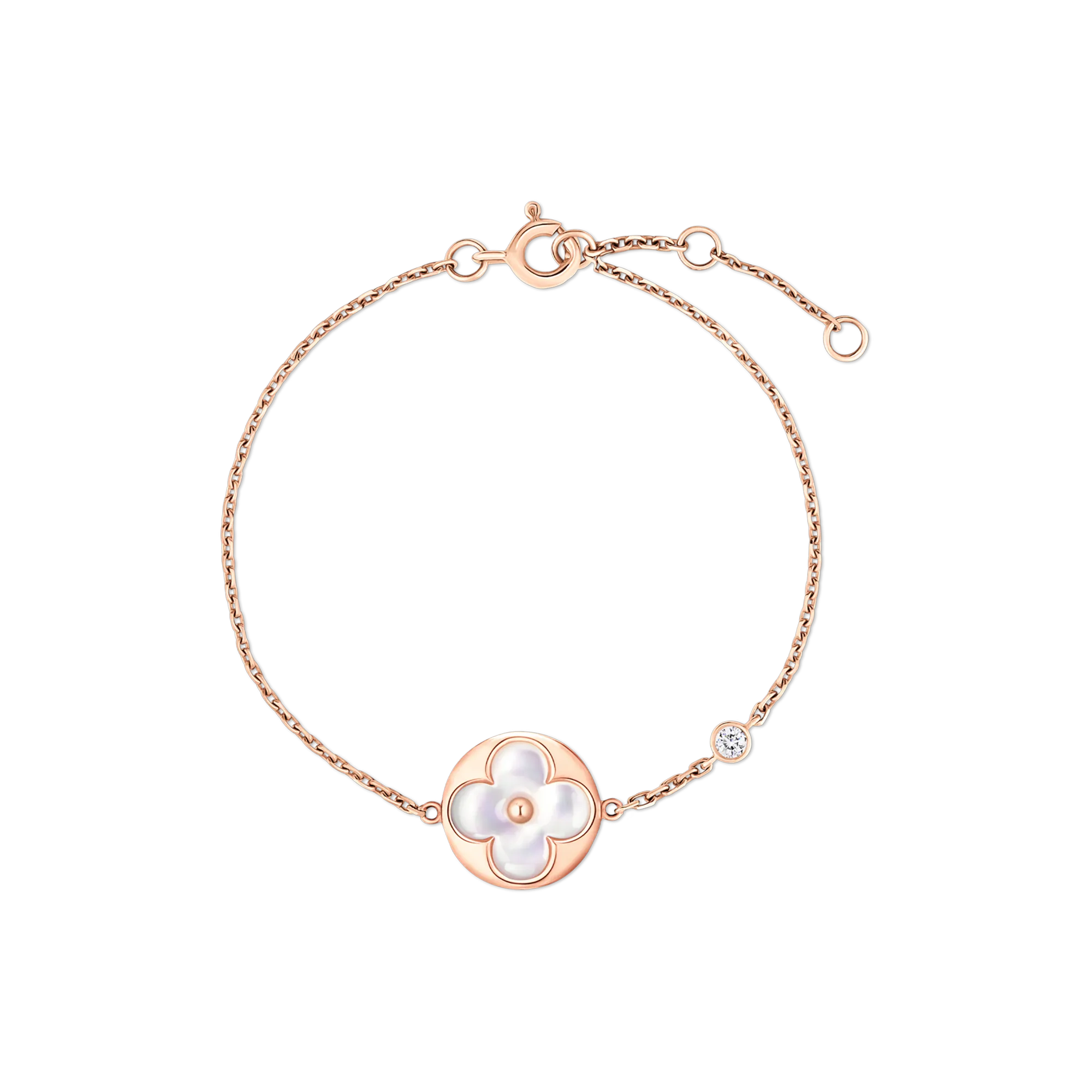 Louis Vuitton Color Blossom BB Sun Bracelet, Pink Gold, White Mother - of - Pearl and Diamond Jewelry QA5116