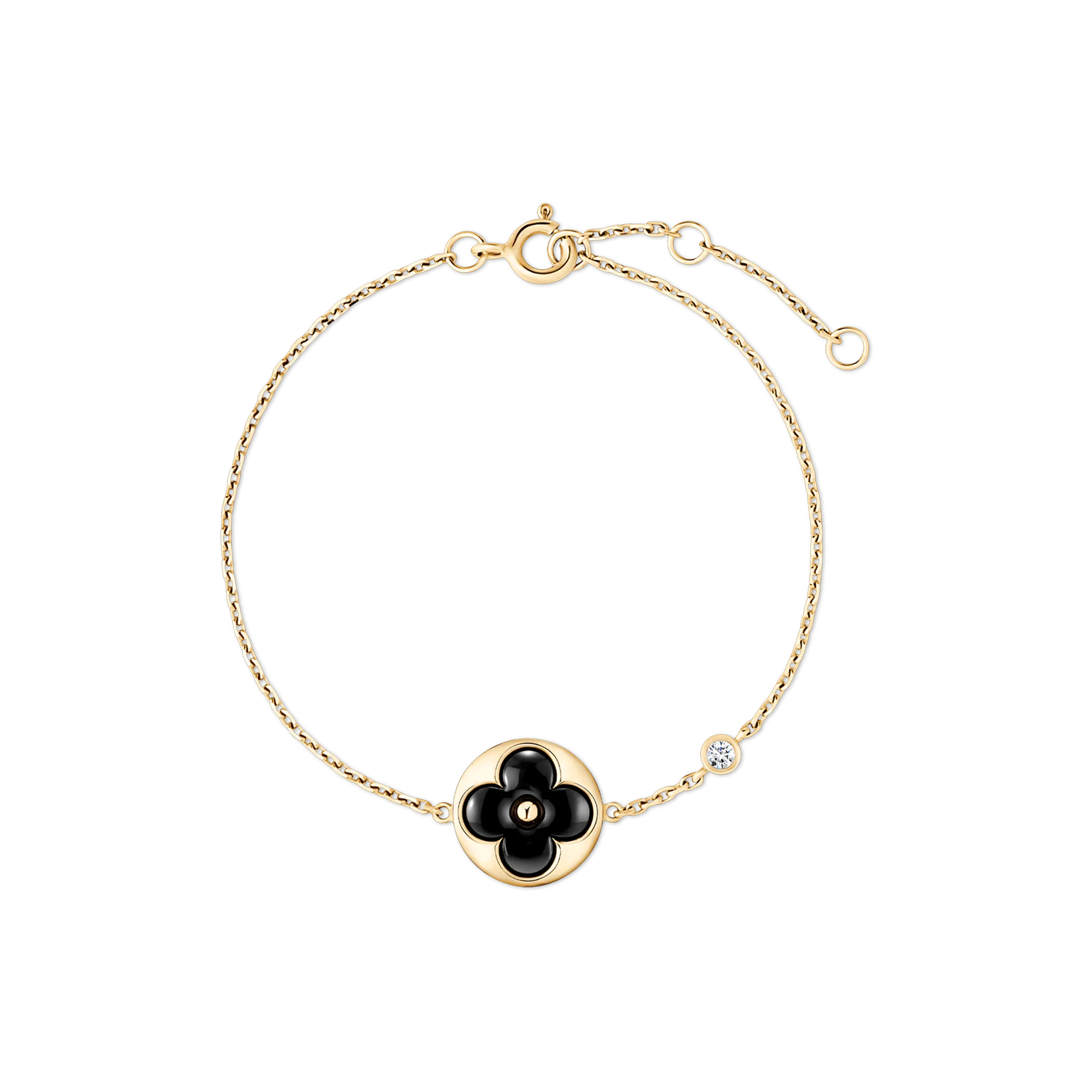 Louis Vuitton Color Blossom BB Sun Bracelet, Yellow Gold, Onyx and Diamond Jewelry QA5118