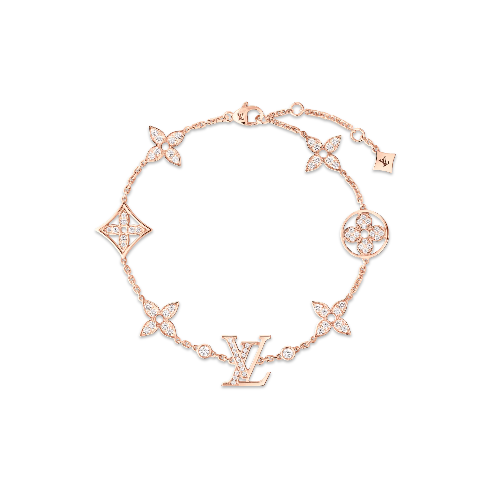 Louis Vuitton Idylle Blossom Multi - Motif Bracelet, Pink Gold and Diamonds Jewelry QA5206