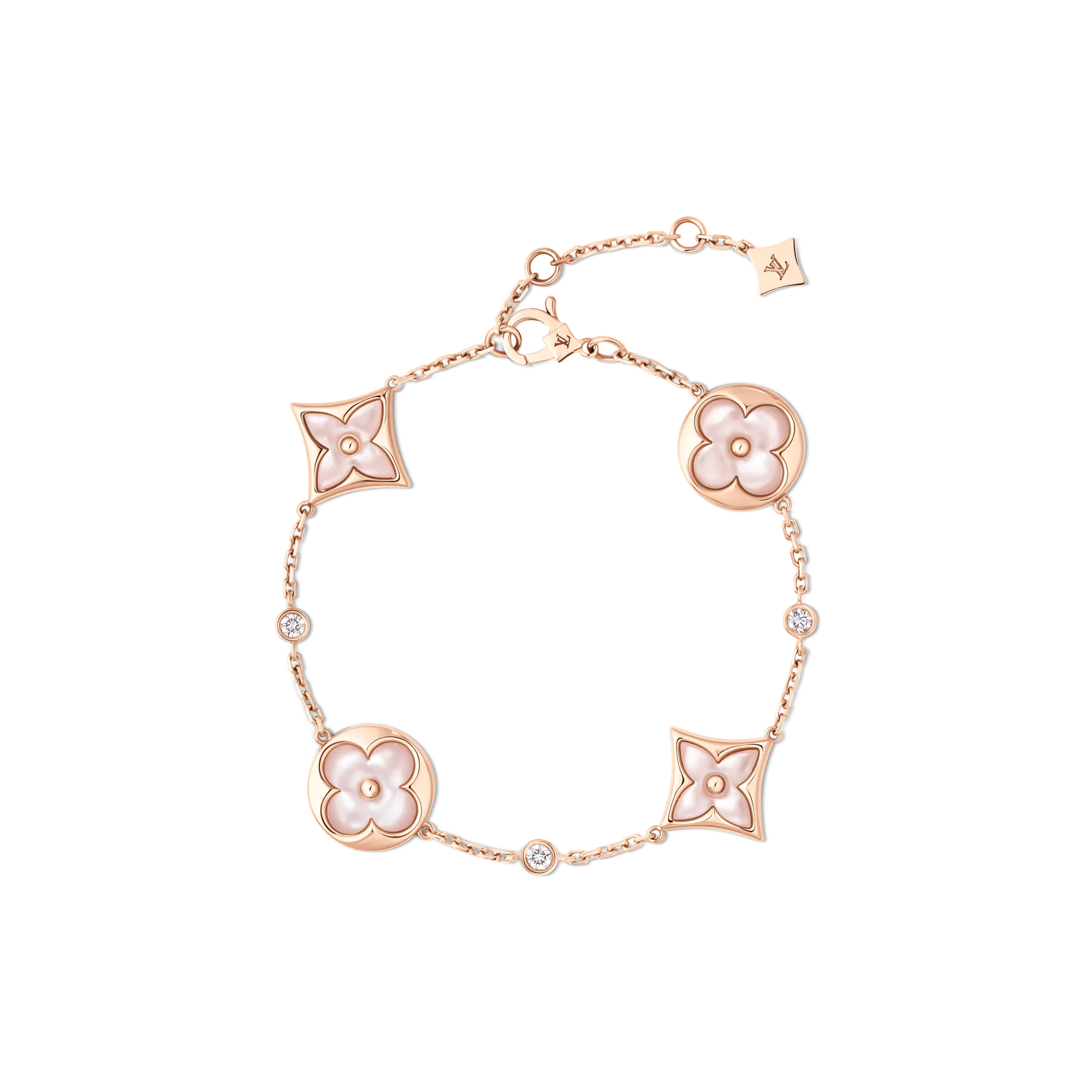 Louis Vuitton Color Blossom BB Star andSun Multi - Motif Bracelet, Rose Gold, and Diamonds Jewelry QA5517