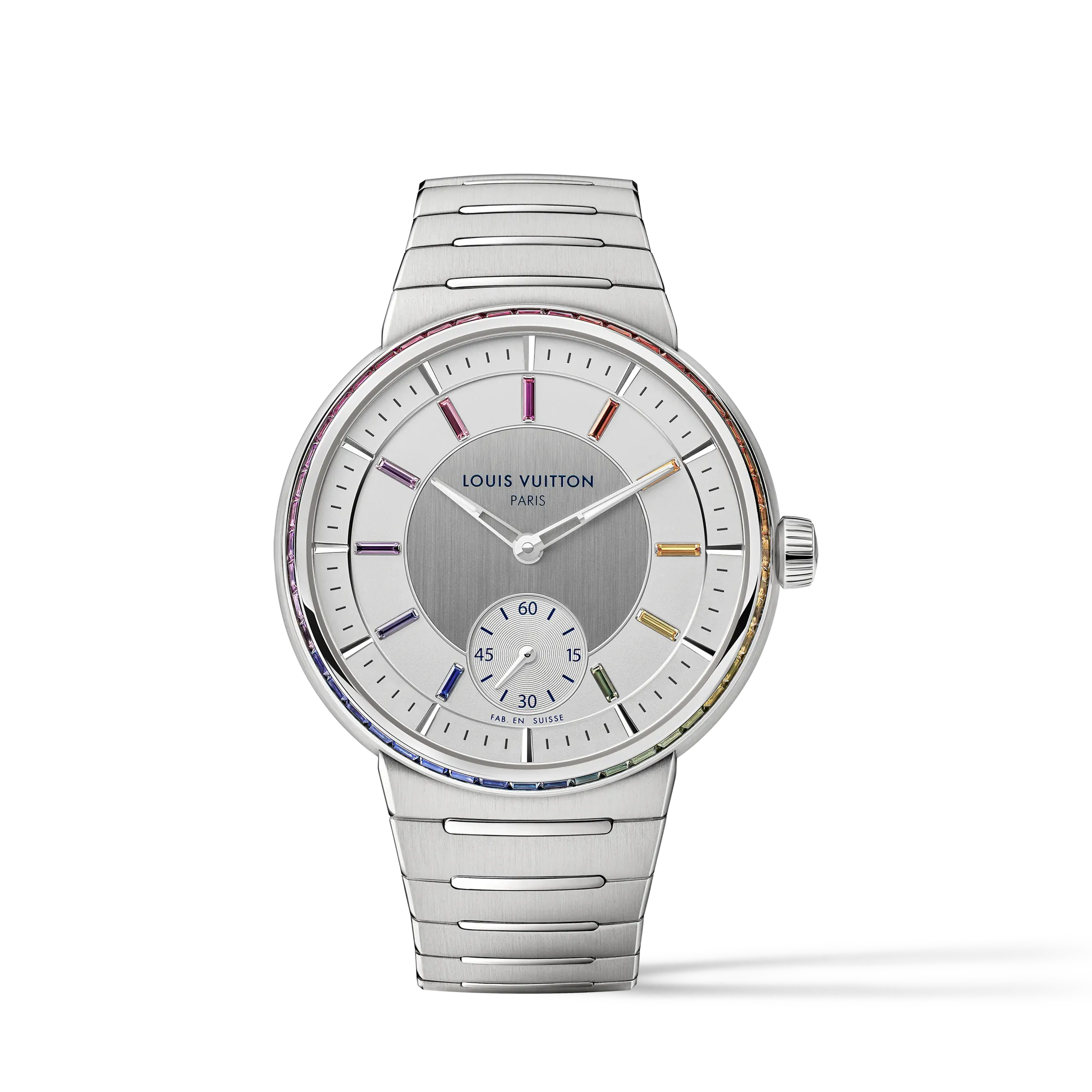 Louis Vuitton Tambour, Automatic, 40mm, Platinum, sapphires and rubies Watches - W1PT10 Silver