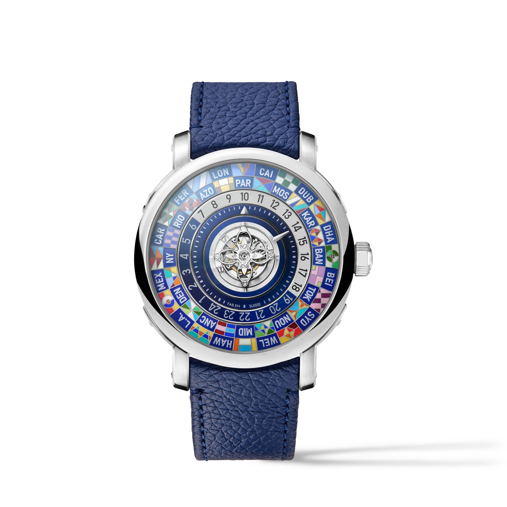 Louis Vuitton Louis Vuitton Escale Worldtime Flying Tourbillon, Automatic, 40mm, Platinum Watches - W3PT41 Blue
