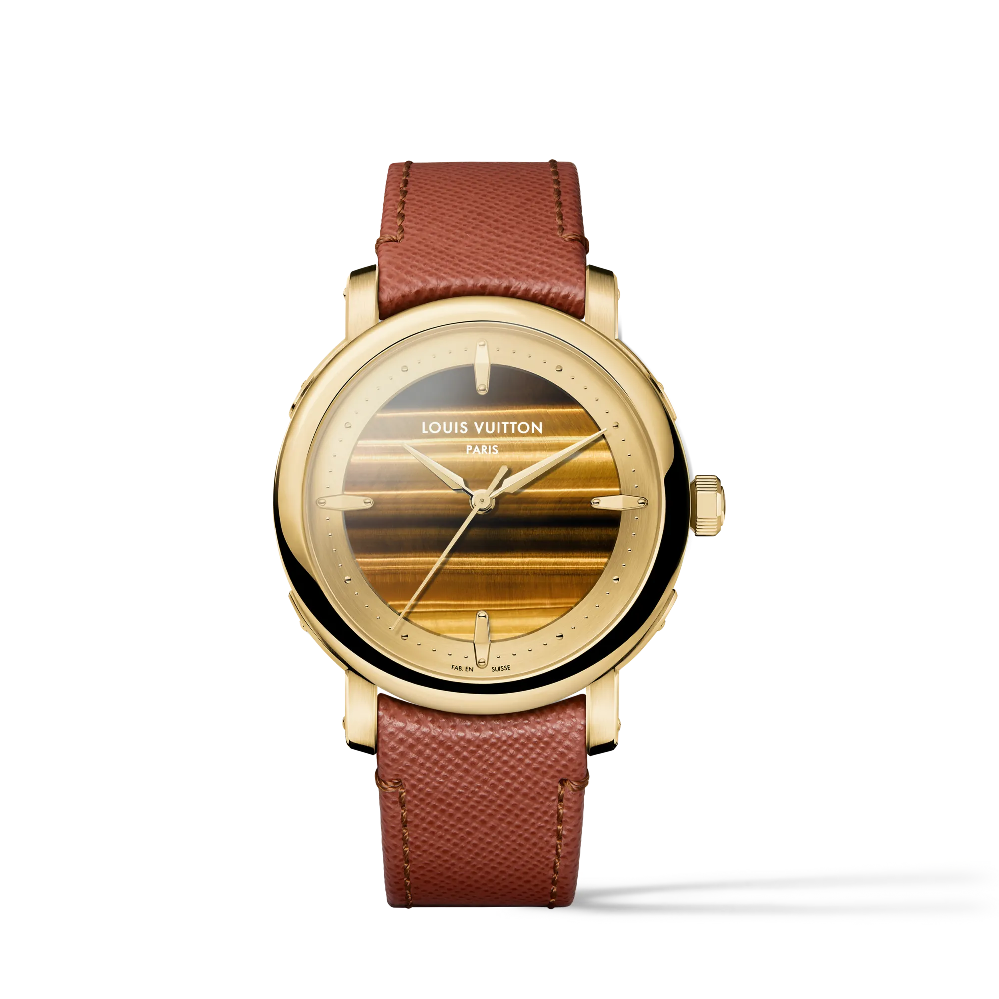 Louis Vuitton Louis Vuitton Escale, Automatic, 40mm, Yellow gold and tiger's eye Watches - W3YG21 Brown